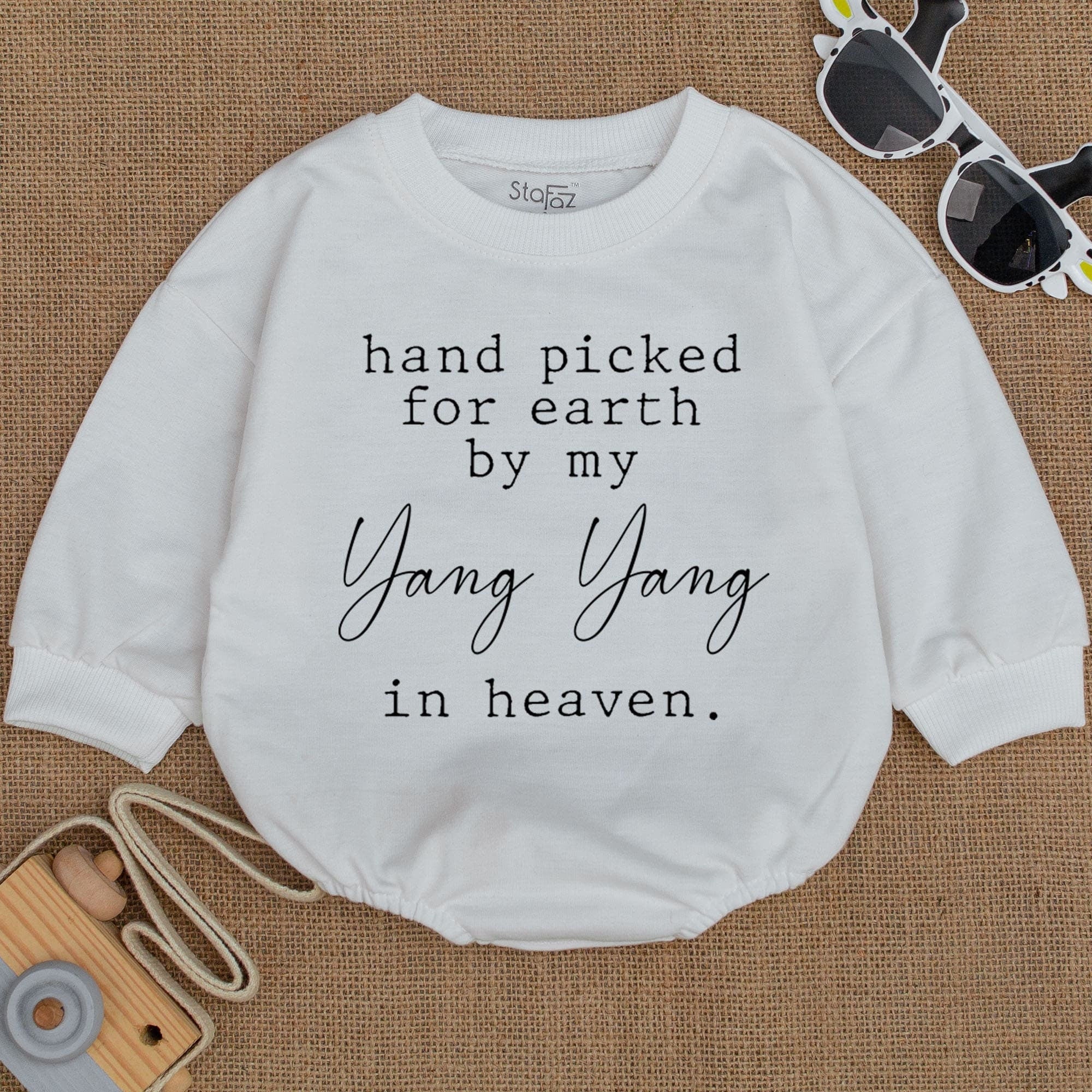 Hand Picked for Earth Baby Romper Memorial Quote Newborn Outfit Soft Cotton Baby Shower Gift