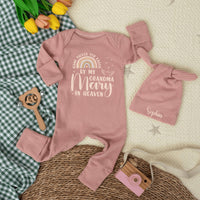Hand Picked for Earth by My Grandma in Heaven Baby Bodysuit Personalized Gift for Newborns, Baby Shower, Pregnancy Announcement Outfit