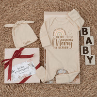 Hand Picked for Earth by My Grandma in Heaven Baby Bodysuit Personalized Gift for Newborns, Baby Shower, Pregnancy Announcement Outfit