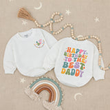 Happy Birthday to the Best Daddy Baby Romper, Cute Retro Kids Outfit, Soft Cotton Infant Long Sleeve, Birthday Gift for Daddy’s Girl