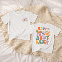 Happy Birthday to the Best Daddy Baby Romper, Cute Retro Kids Outfit, Soft Cotton Infant Long Sleeve, Birthday Gift for Daddy’s Girl