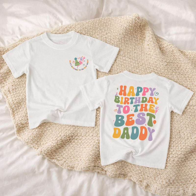 Happy Birthday to the Best Daddy Baby Romper, Cute Retro Kids Outfit, Soft Cotton Infant Long Sleeve, Birthday Gift for Daddy’s Girl