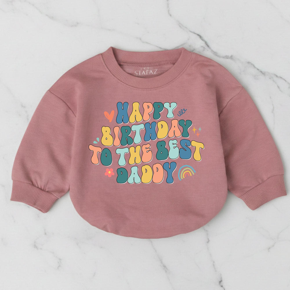 Happy Birthday Daddy Baby Romper Cute Retro Design Infant Outfit Soft Cotton Newborn Gift for Father's Day or Baby Shower