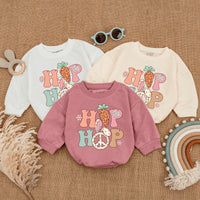 Hip Hop Easter Baby Romper Soft Pastels Bunny Flowers Newborn Gift Toddler Girl Outfit Retro Infant Bodysuit Comfortable Cotton