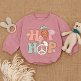 Hip Hop Easter Baby Romper Soft Pastels Bunny Flowers Newborn Gift Toddler Girl Outfit Retro Infant Bodysuit Comfortable Cotton