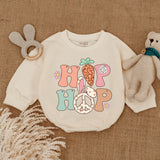 Hip Hop Easter Baby Romper Soft Pastels Bunny Flowers Newborn Gift Toddler Girl Outfit Retro Infant Bodysuit Comfortable Cotton