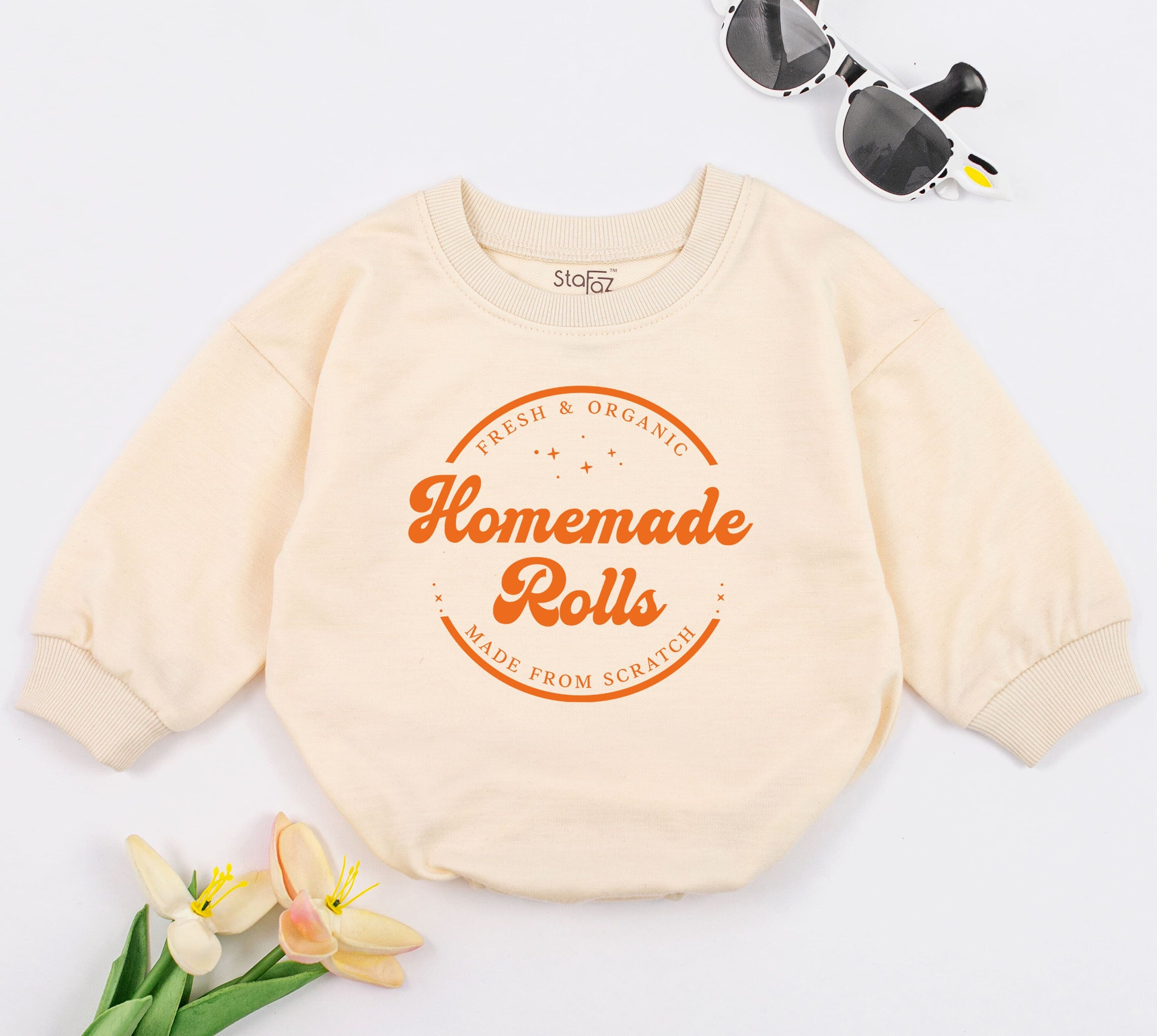 Homemade Rolls Baby Romper Retro Fall Toddler Sweater Organic Cotton Infant Bodysuit Cozy Thanksgiving Outfit Autumn Kids Clothes