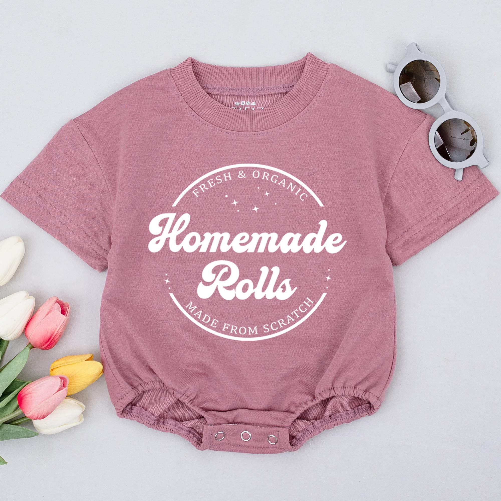 Homemade Rolls Retro Baby Romper Thanksgiving Outfit Warm Fall Toddler Sweater Soft Cotton Nostalgic Infant Clothes Holiday Gift
