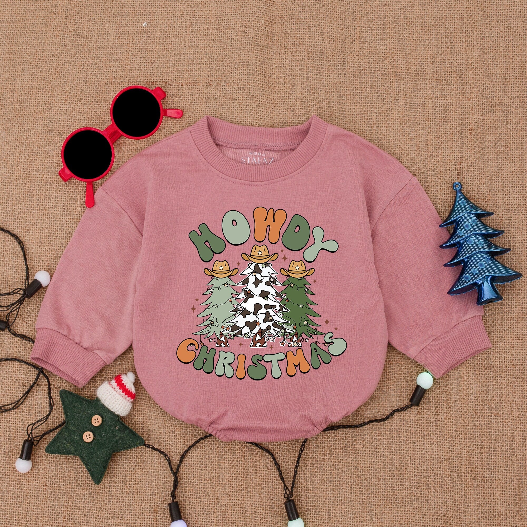 Howdy Christmas Baby Romper Fun Festive Tree Design First Holiday Outfit Infant Girl Soft Cotton Bodysuit Perfect Baby Shower Gift