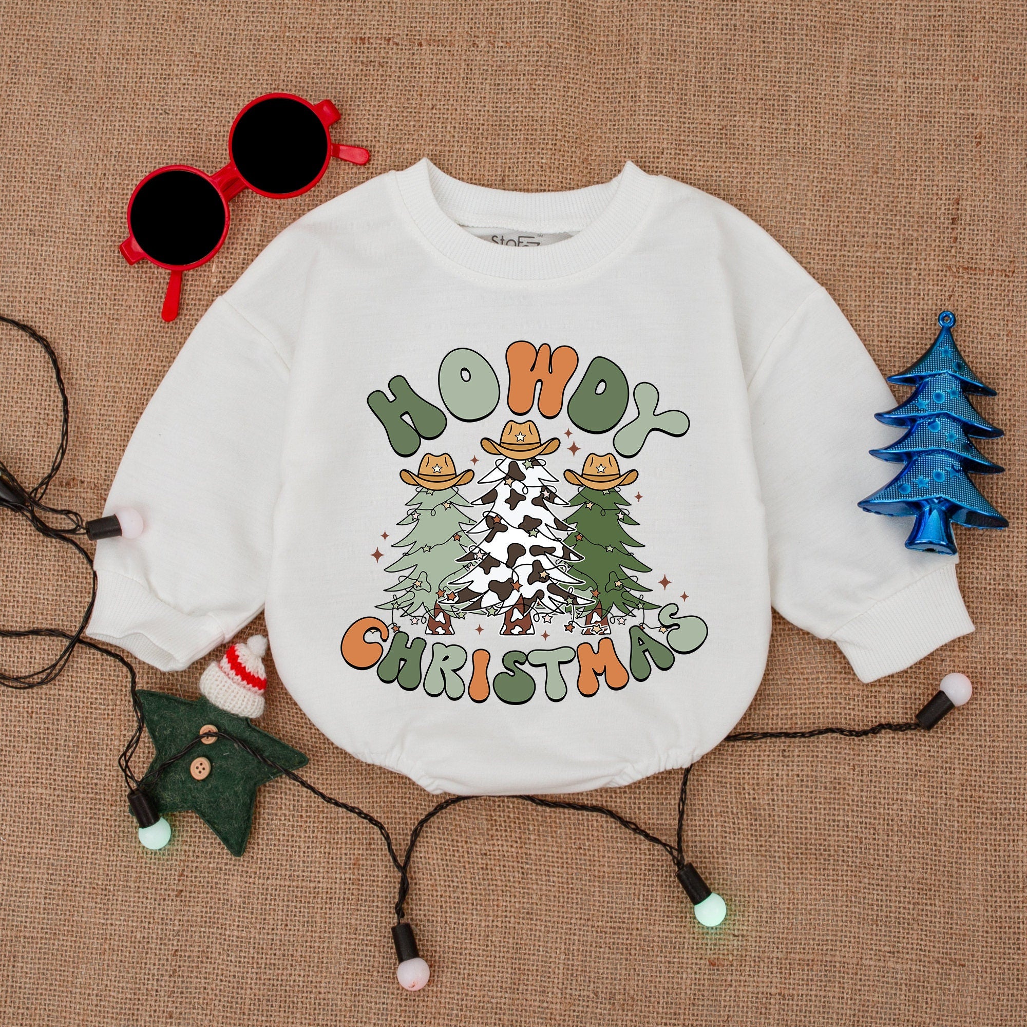 Howdy Christmas Baby Romper Fun Festive Tree Design First Holiday Outfit Infant Girl Soft Cotton Bodysuit Perfect Baby Shower Gift