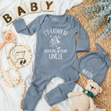 I'd Rather Be Drinking with My Uncle Baby Bodysuit Funny Gift for Nephew Newborn Boy Clothing Cute Graphic Monochromatic Design