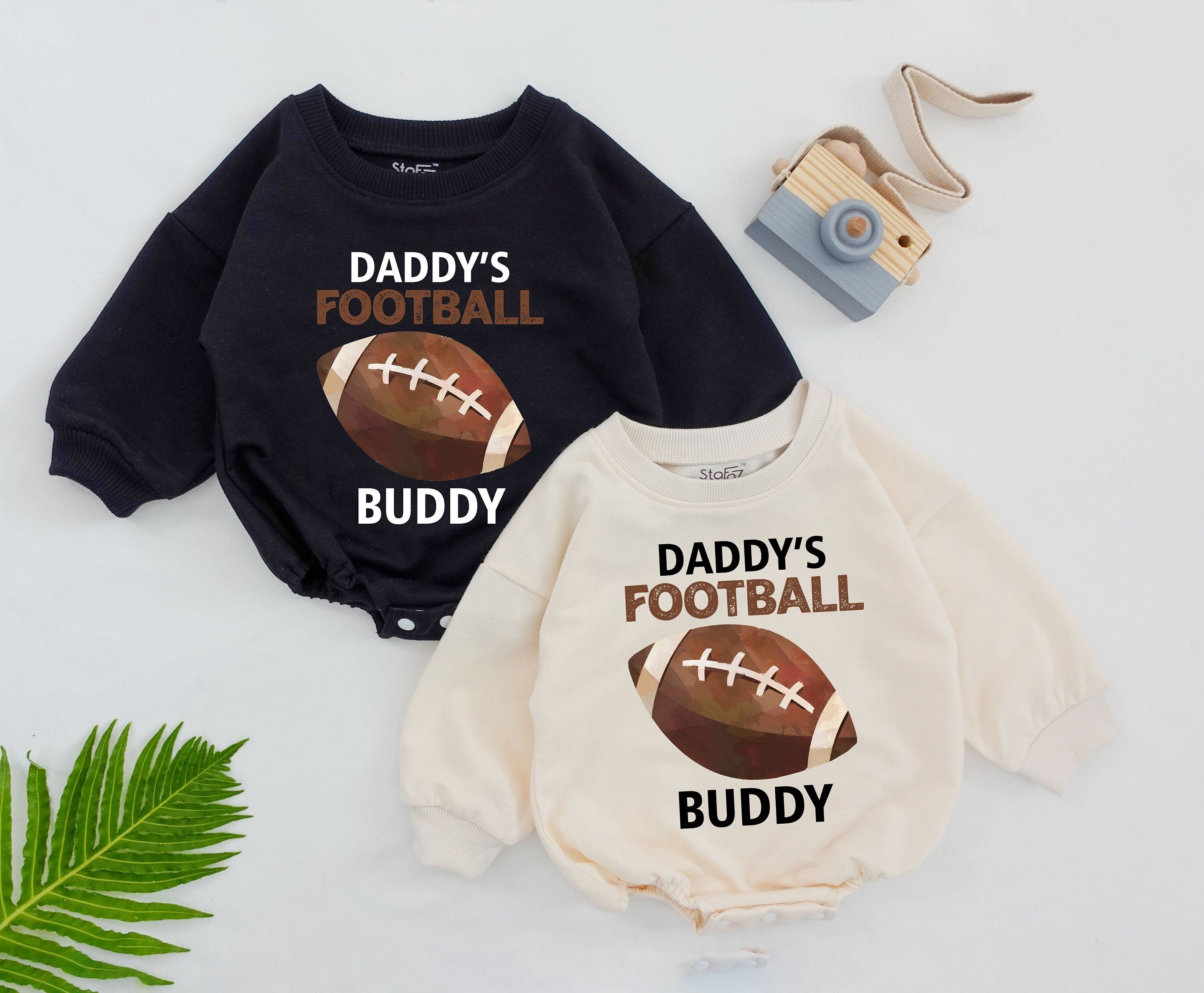 Daddy's Football Buddy Baby Romper Fun Sporty Design Infant Toddler Jumpsuit Gift Cotton Soft Outfit for Football Baby Shower