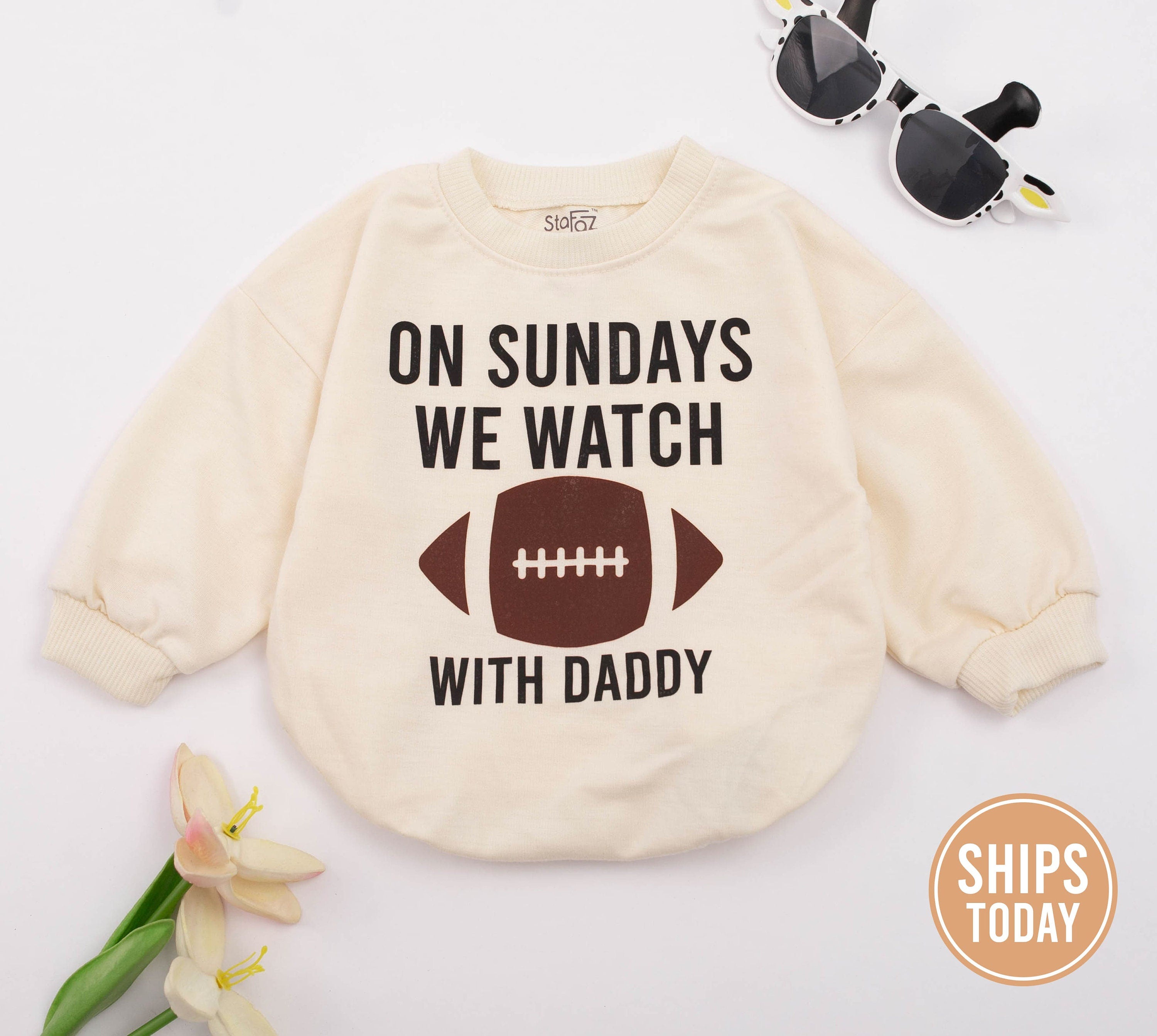 On Sundays We Watch Football with Daddy Baby Romper