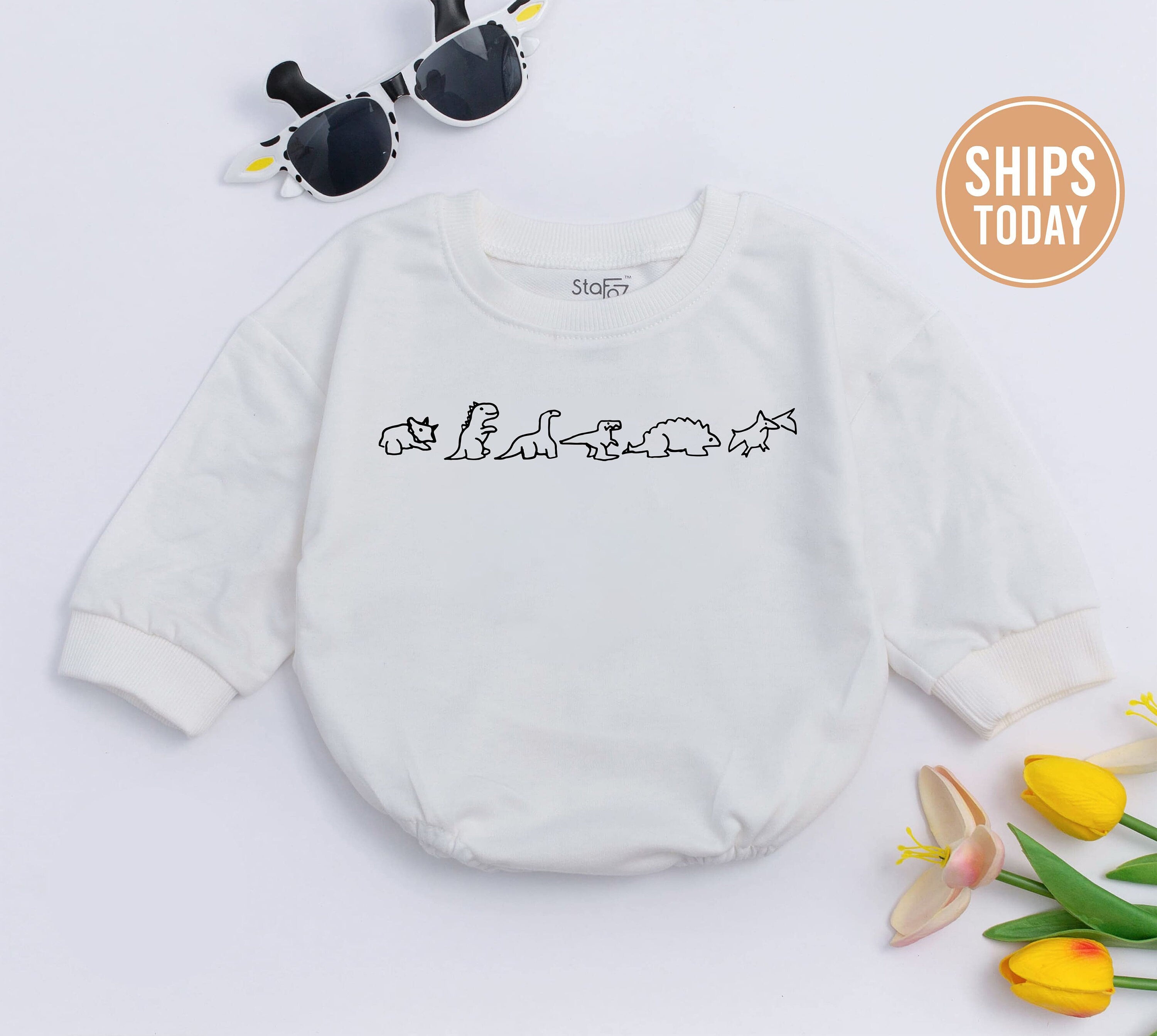 Minimalist Dinosaur Baby Romper for Stylish Little Ones
