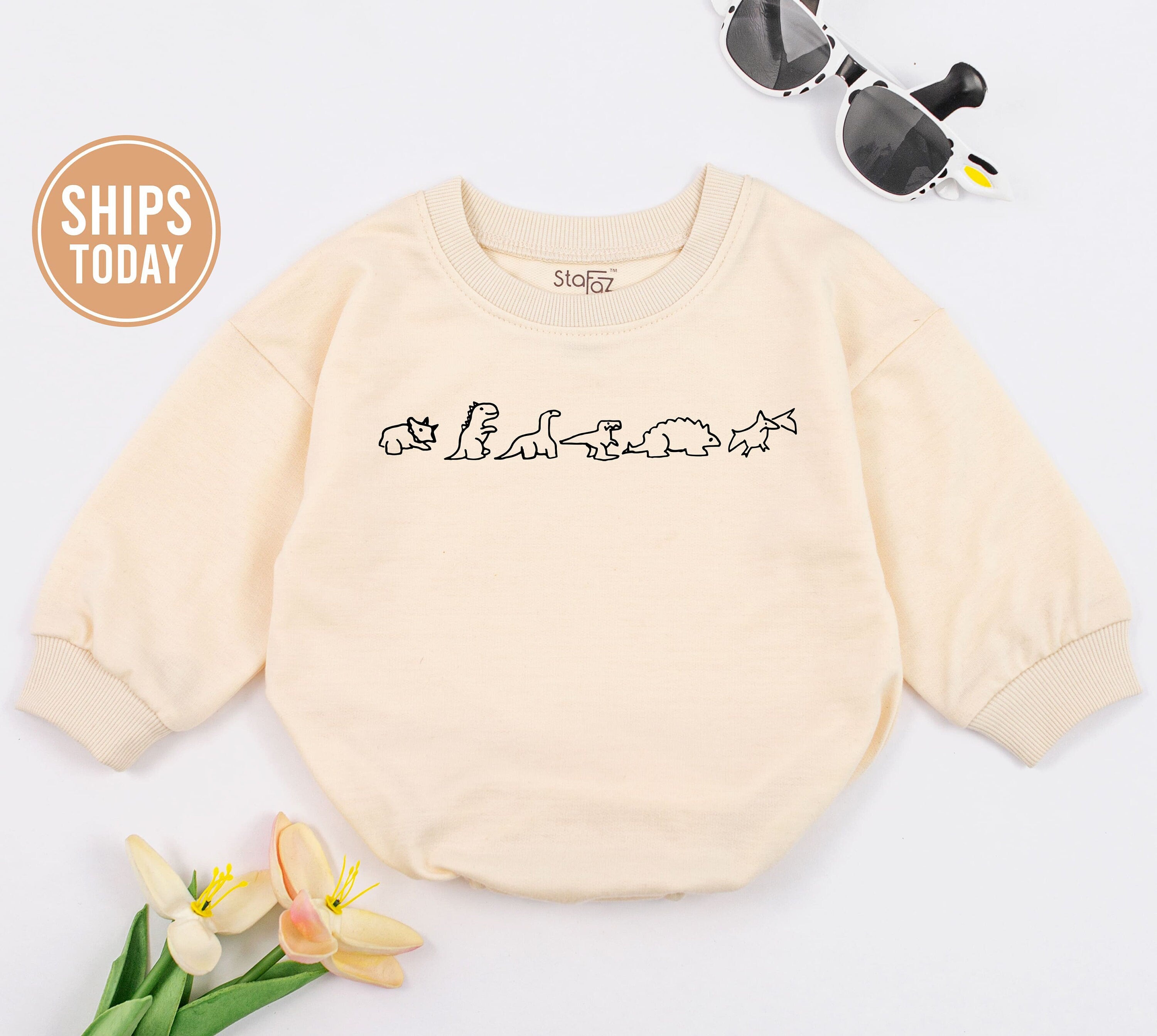 Minimalist Dinosaur Baby Romper for Stylish Little Ones
