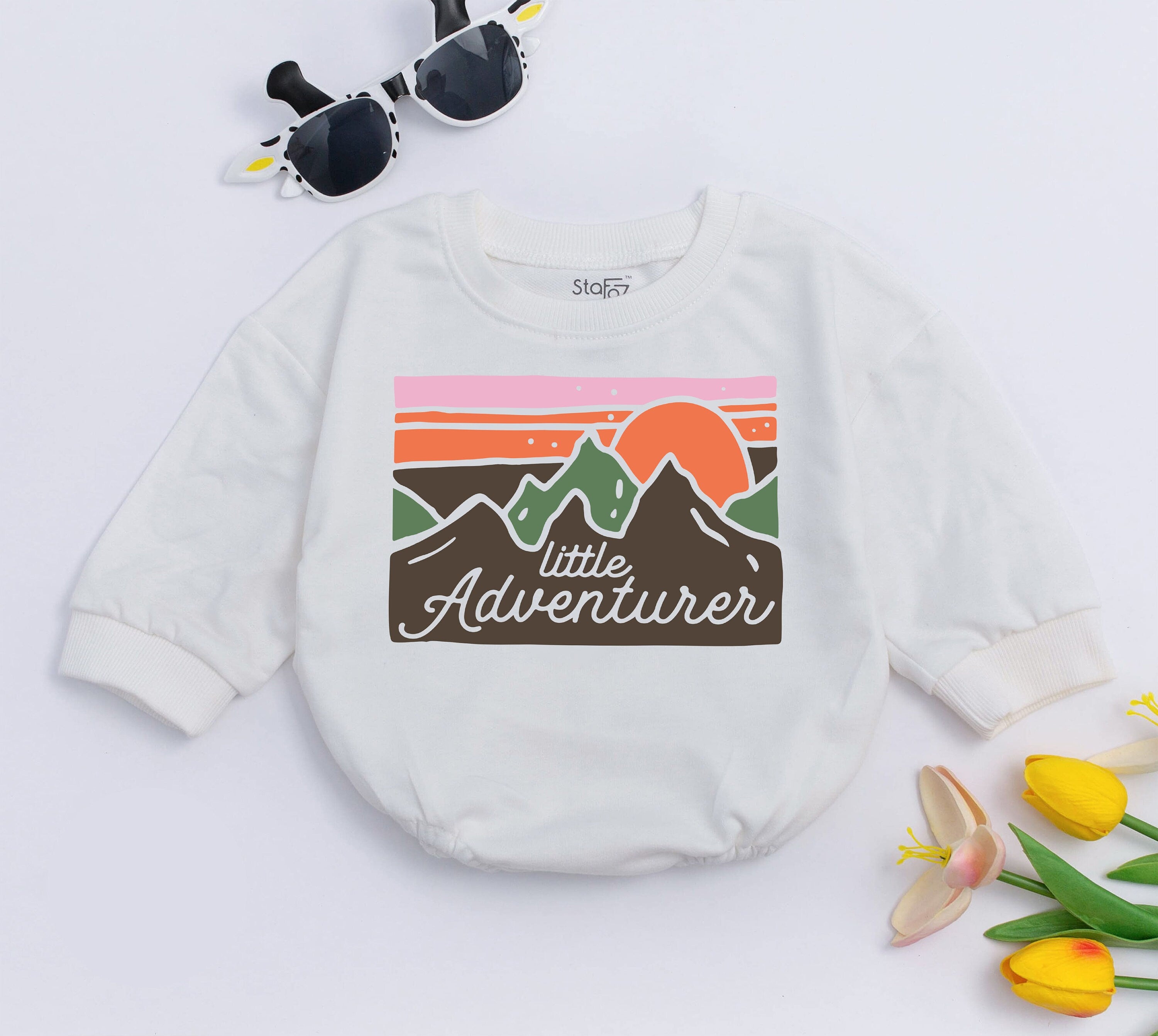Little Adventurer Retro Mountain Baby Romper