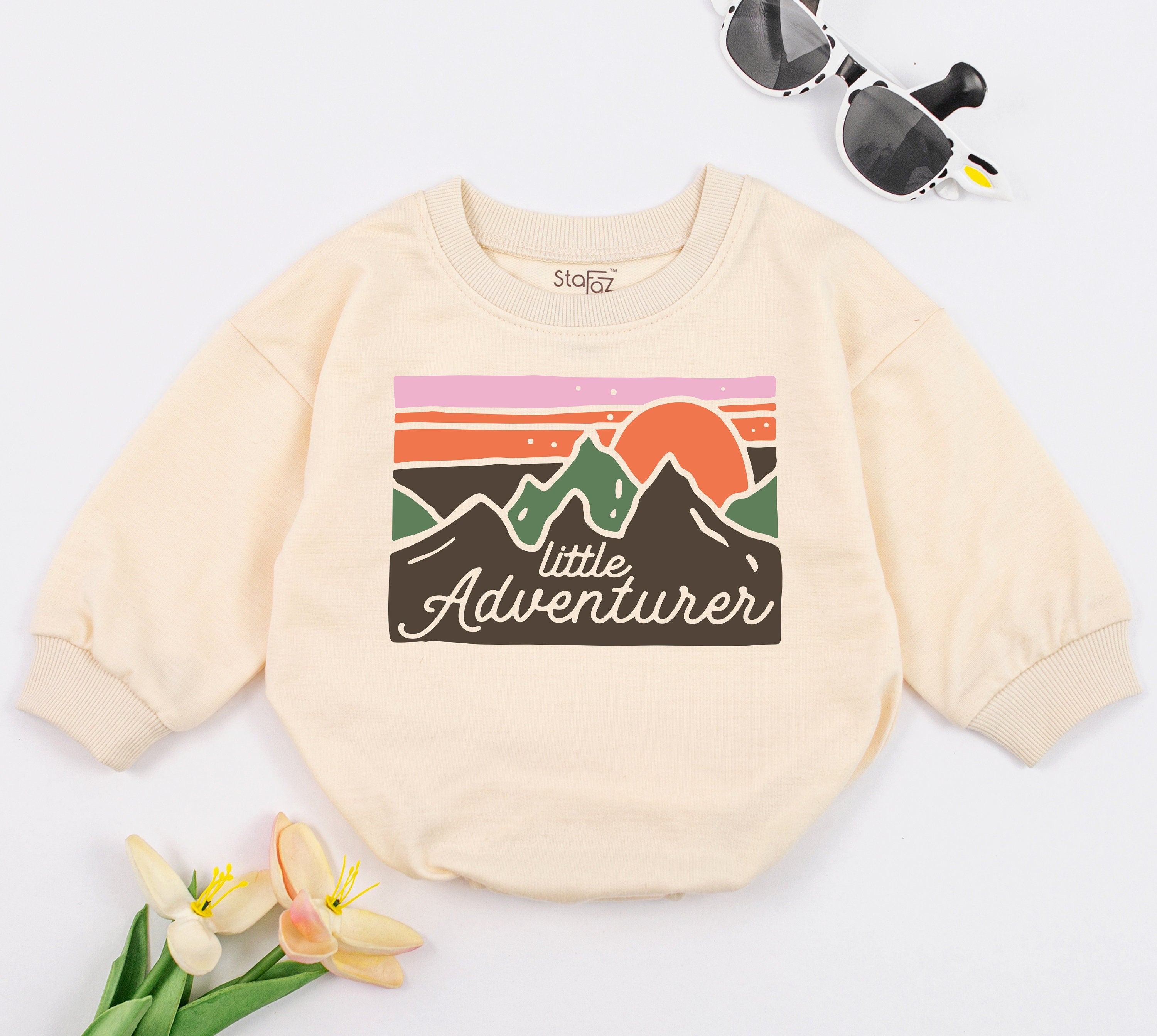 Little Adventurer Retro Mountain Baby Romper