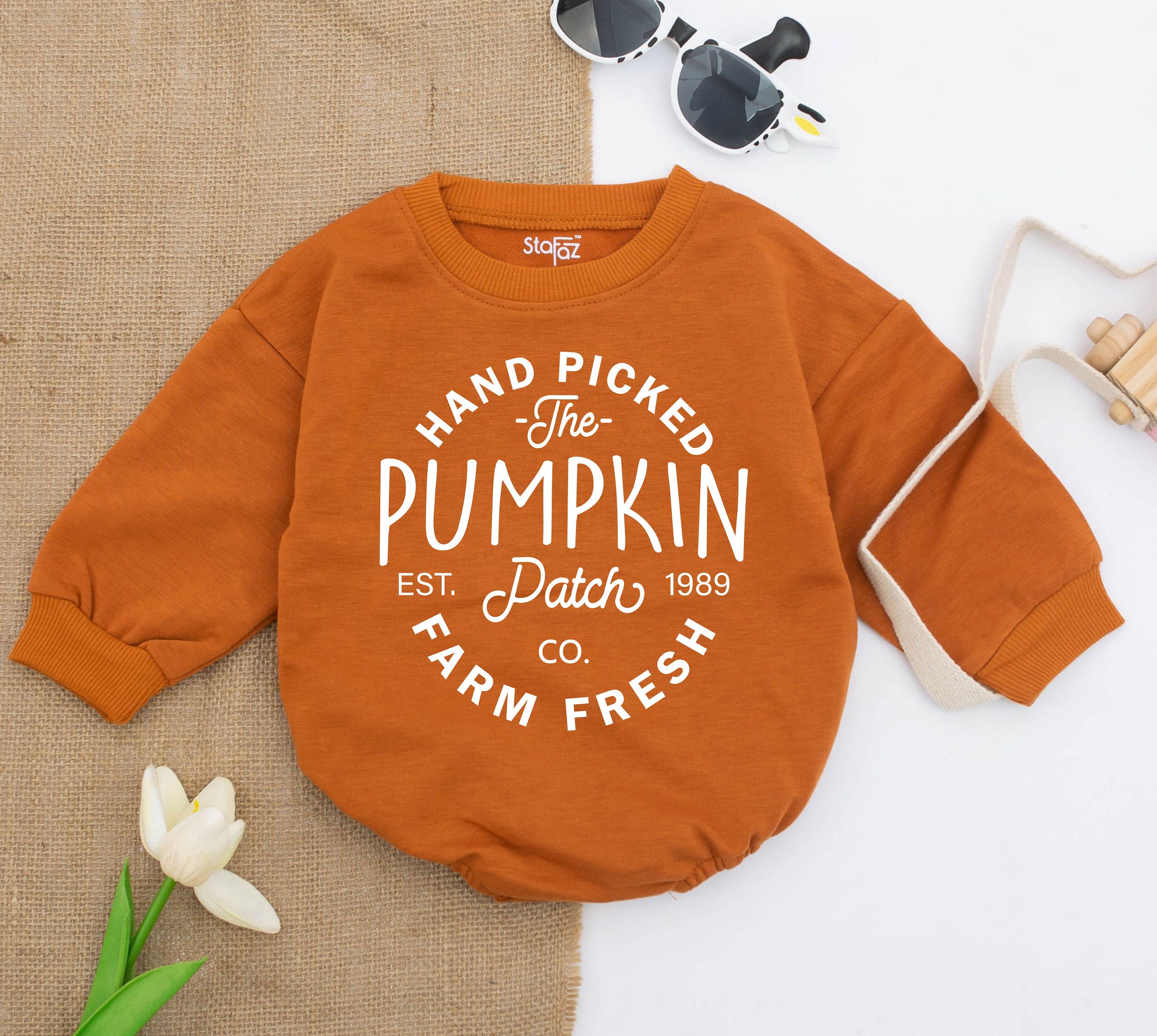 Farm Fresh Pumpkin Patch Baby Romper Cozy Autumn Gift for Fall Lovers Soft Cotton Outfit for Infant Birthday Holiday Jumpsuit