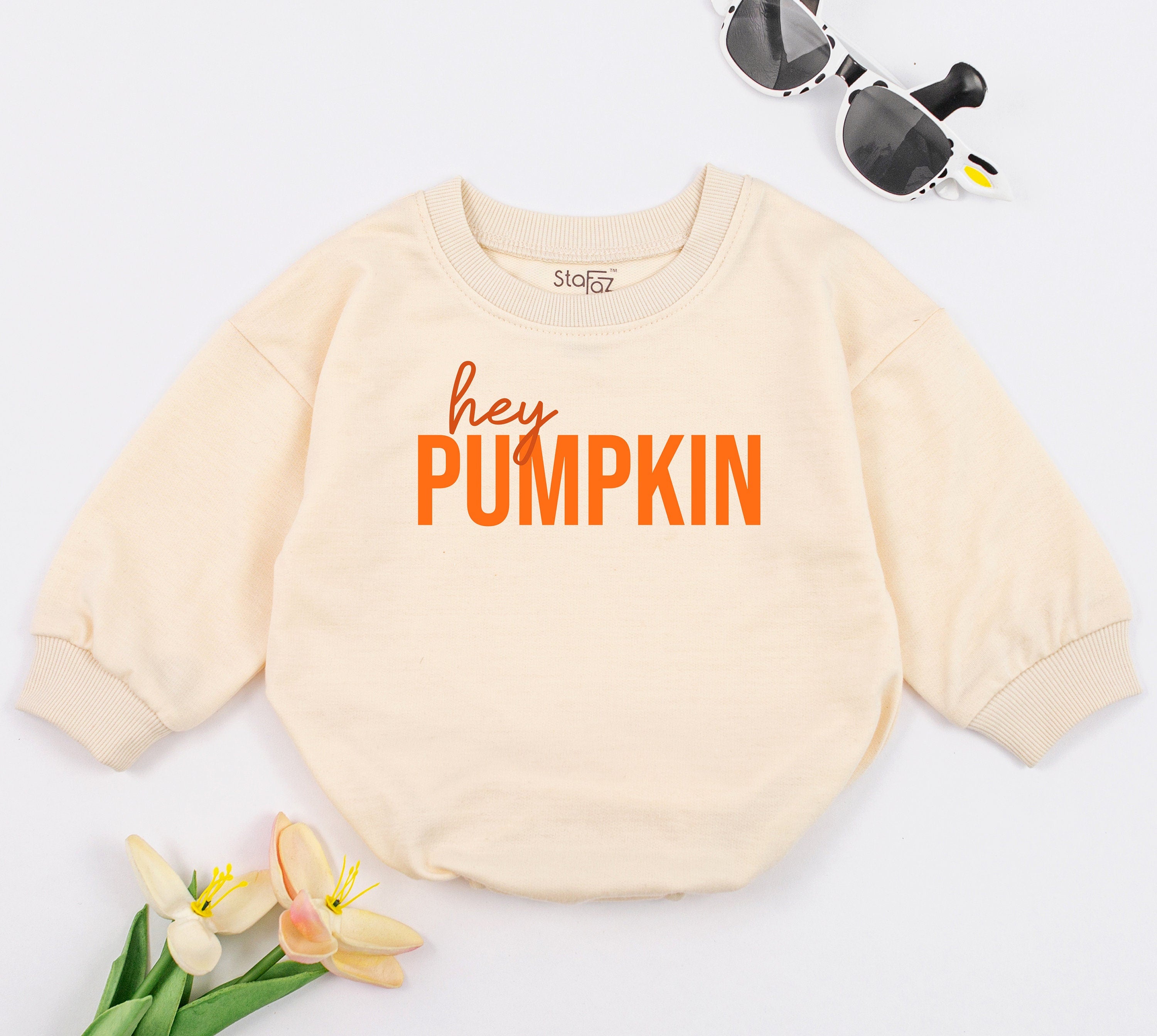 Hey Pumpkin Baby Romper Fall Outfit Cute Orange Infant Bodysuit First Pumpkin Season Soft Cotton Comfortable Autumn Baby Clothes