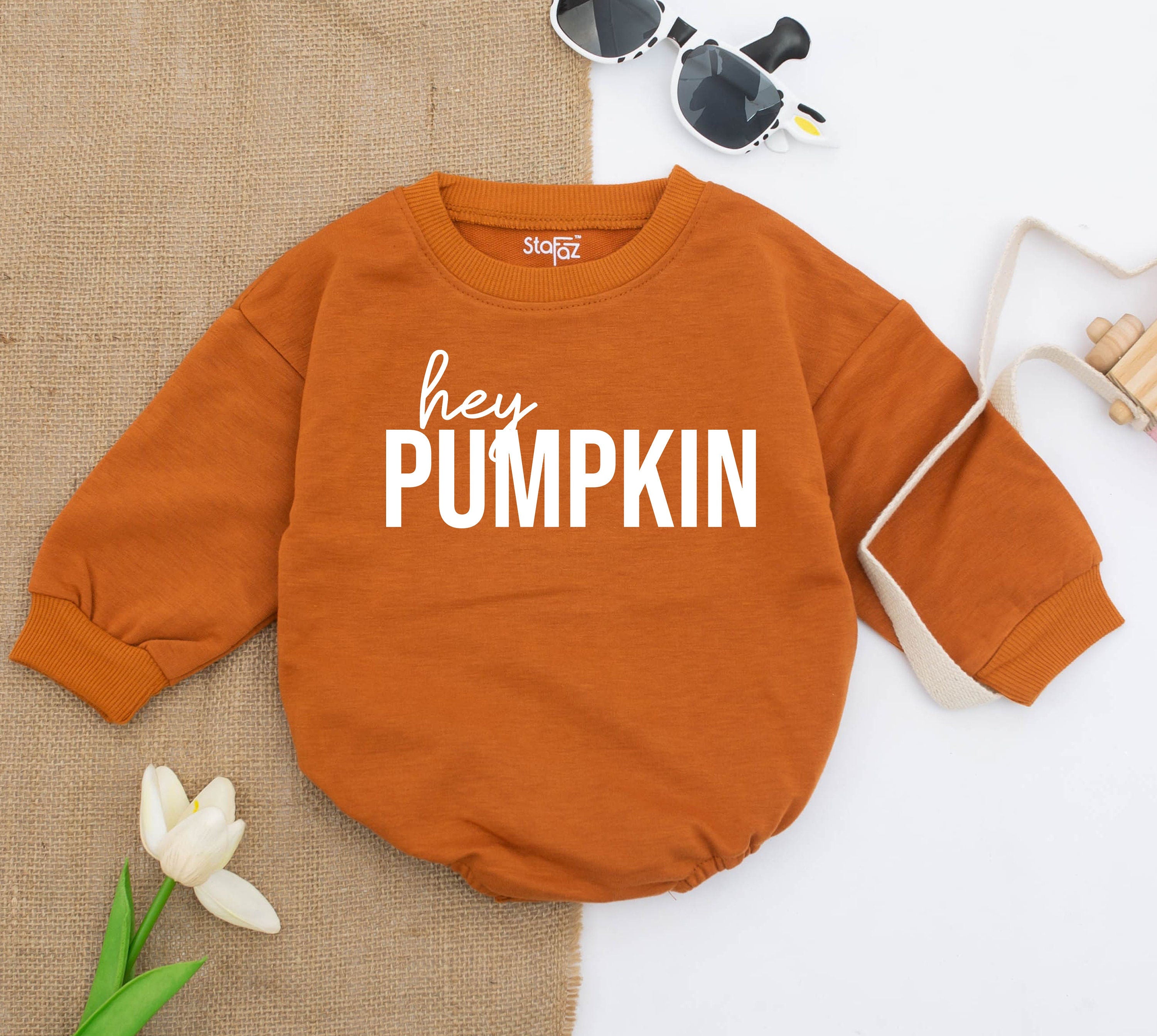 Hey Pumpkin Baby Romper Fall Outfit Cute Orange Infant Bodysuit First Pumpkin Season Soft Cotton Comfortable Autumn Baby Clothes