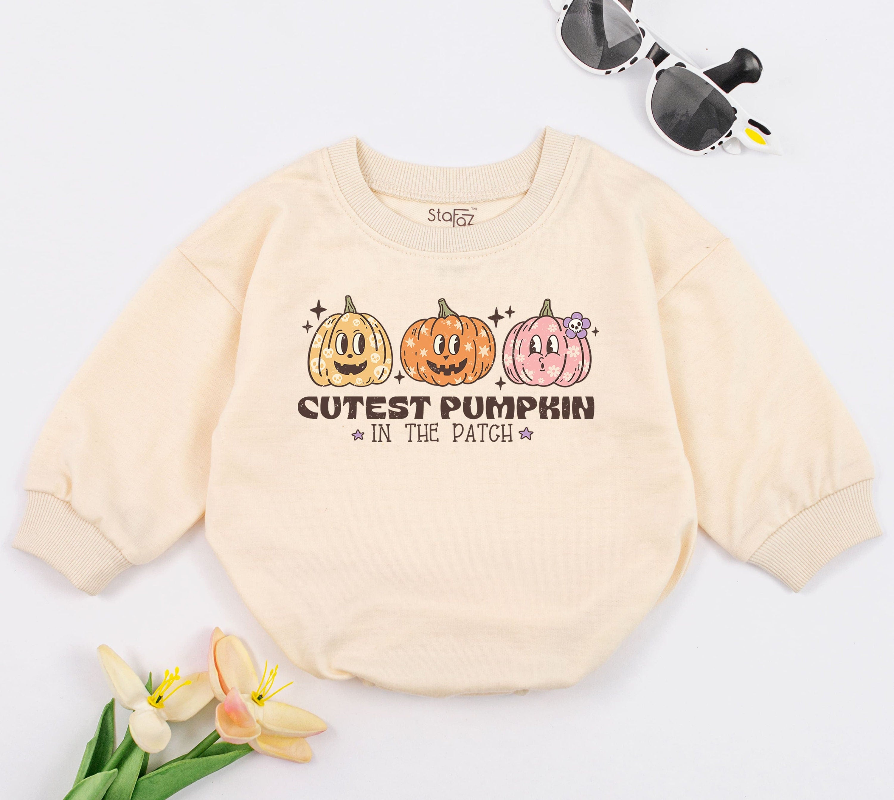 Cutest Pumpkin Baby Romper with Cartoon Pumpkins Fall Outfit Cute Soft Cotton Newborn Girl Bodysuit Gift Smiling Faces Autumn Design