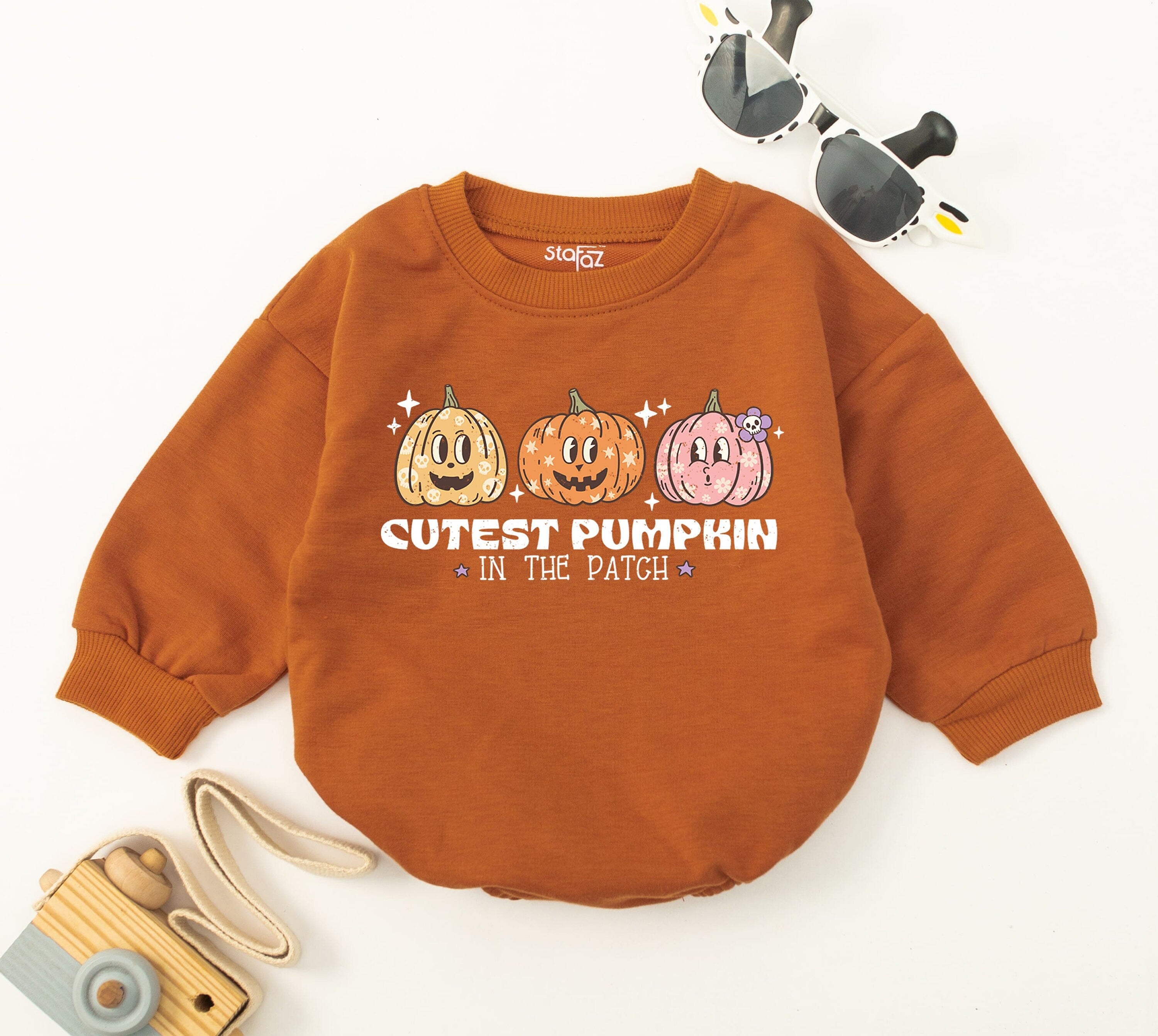 Cutest Pumpkin Baby Romper with Cartoon Pumpkins Fall Outfit Cute Soft Cotton Newborn Girl Bodysuit Gift Smiling Faces Autumn Design