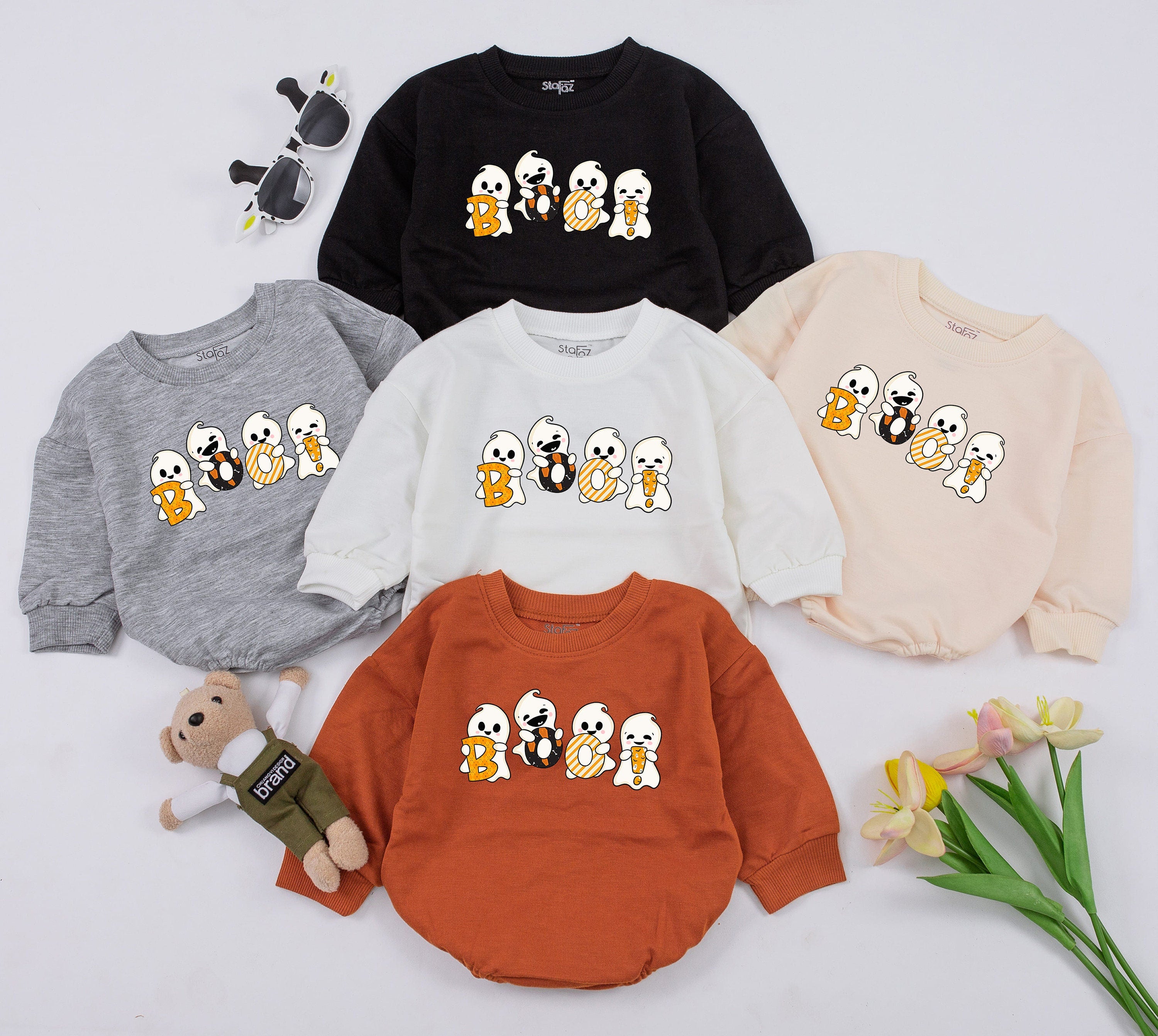 Hey Boo Ghost Baby Romper Cute Halloween Outfit for Infant Soft Cotton Fall Clothes Adorable Festive Ghost Design Perfect Baby Shower Gift