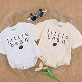 Little Bean Baby Romper Coffee Design Neutral Minimalist Outfit Cozy Cotton Infant Clothes Gender Neutral Playful Graphic