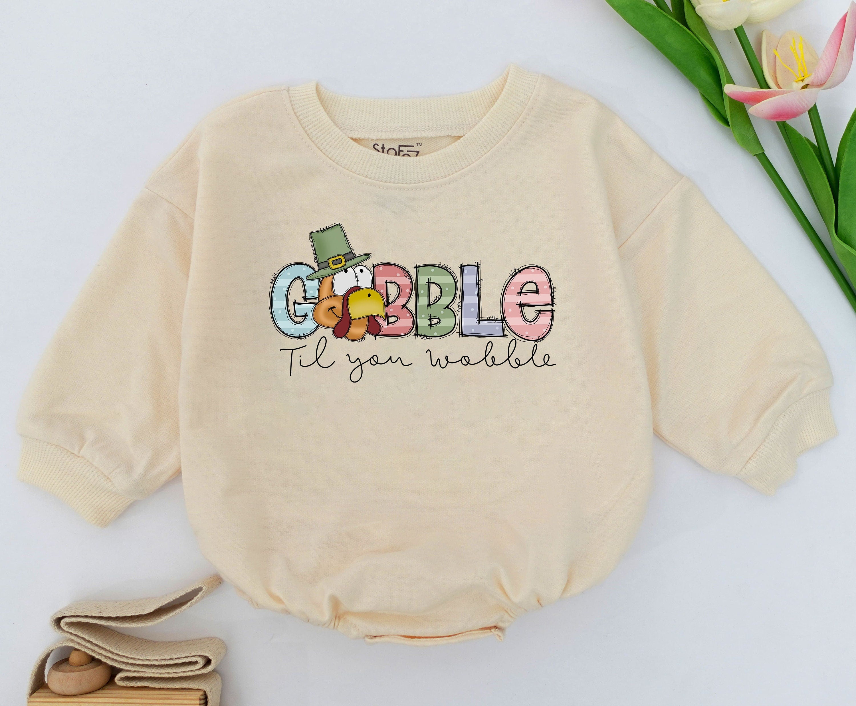 Gobble Till You Wobble Thanksgiving Baby Romper