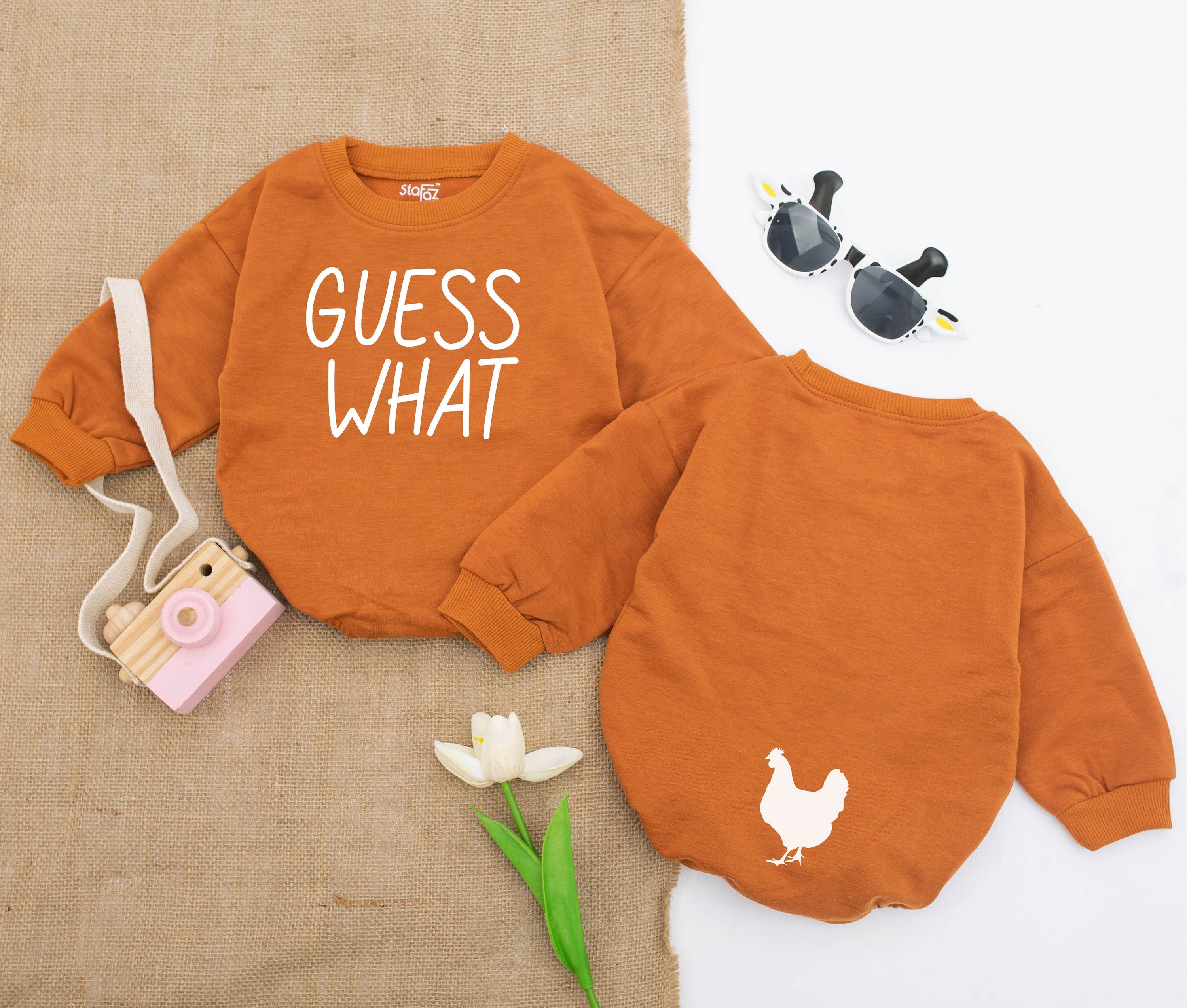 Guess What Chicken Butt Baby Romper - Unique Baby Shower Gift