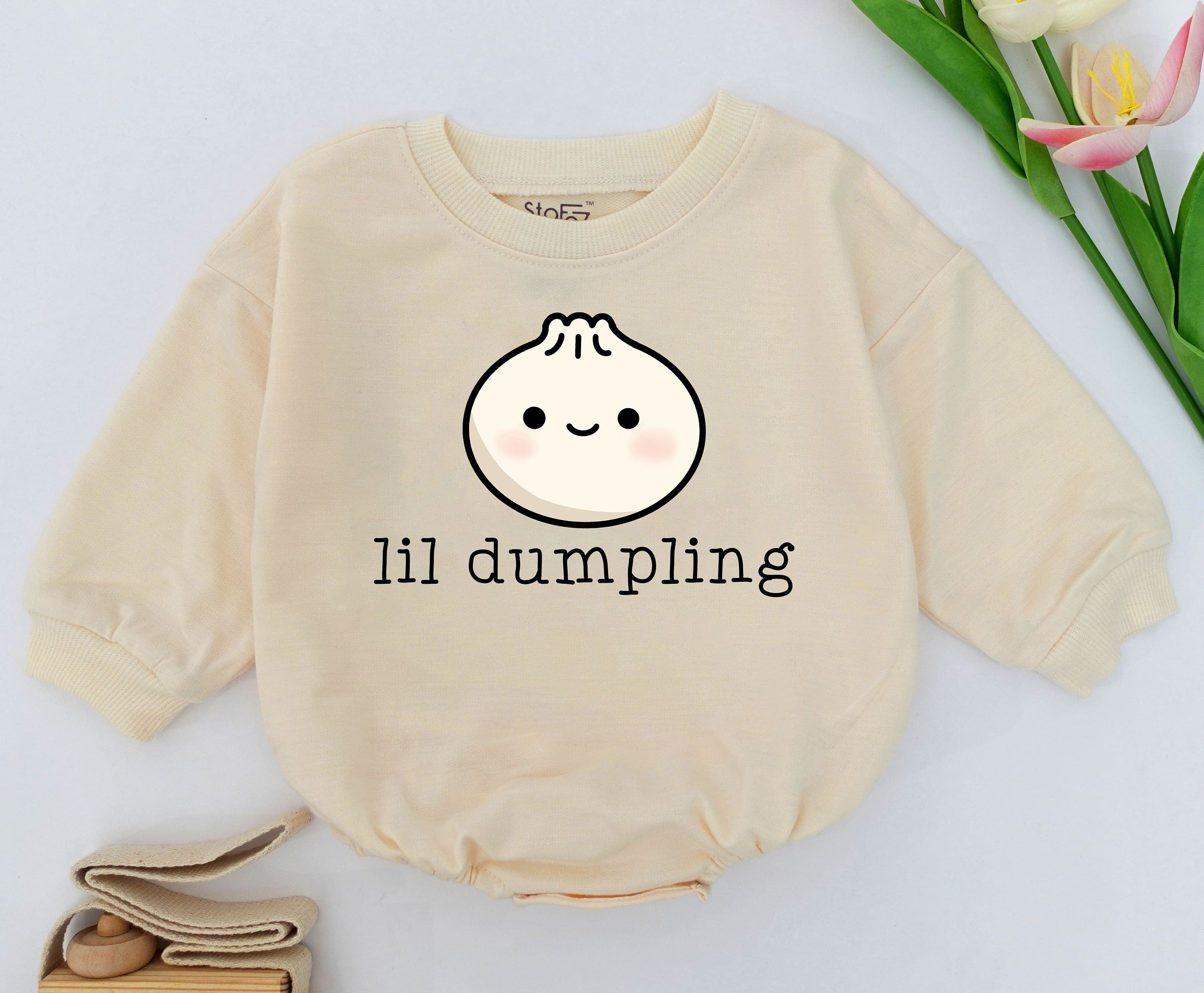 Lil Dumpling Baby Romper with Cute Cartoon Design
