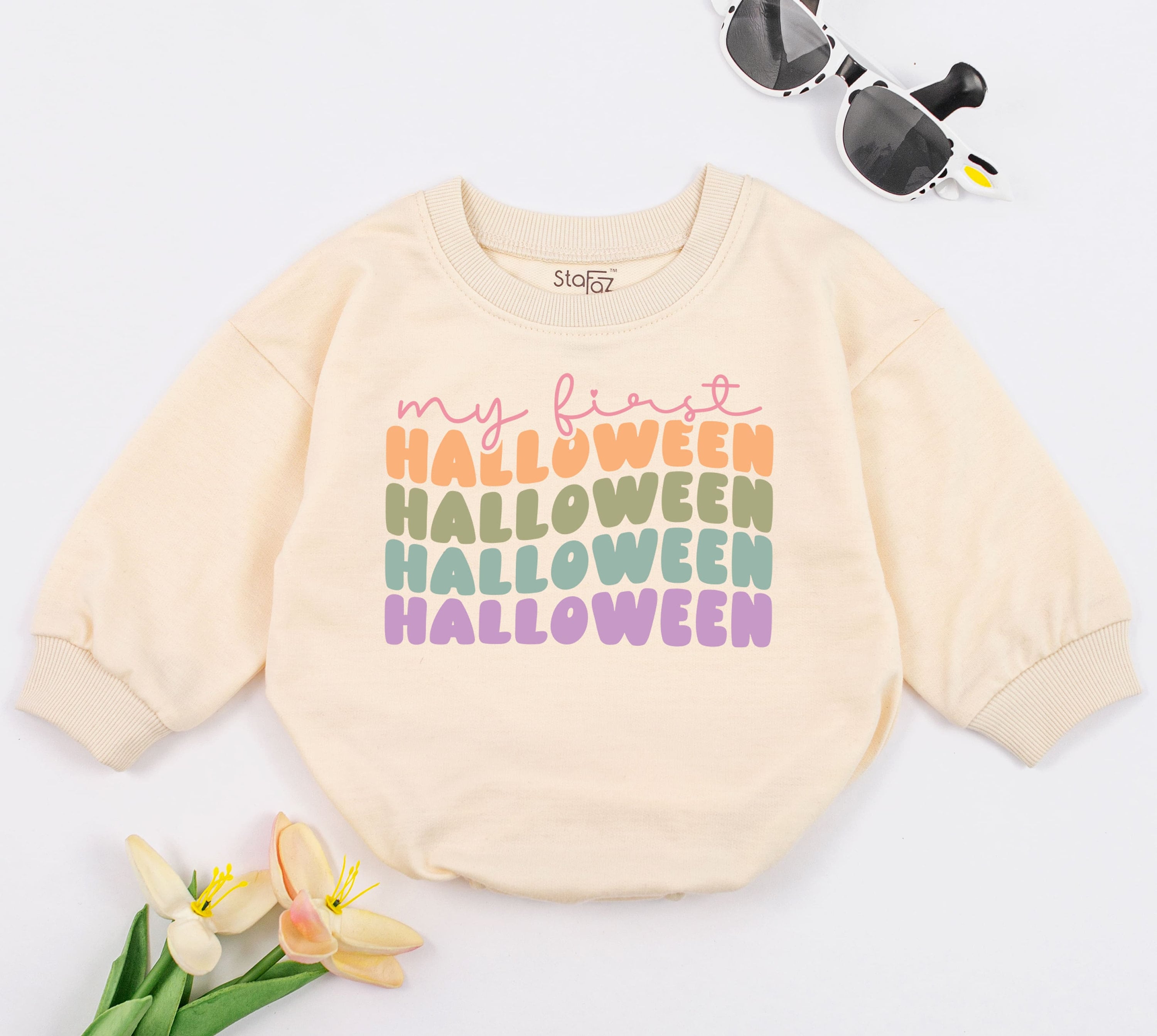 My First Halloween Baby Romper Cute Colorful Holiday Outfit Soft Cotton Festive Newborn Clothes Halloween Announcement Gift