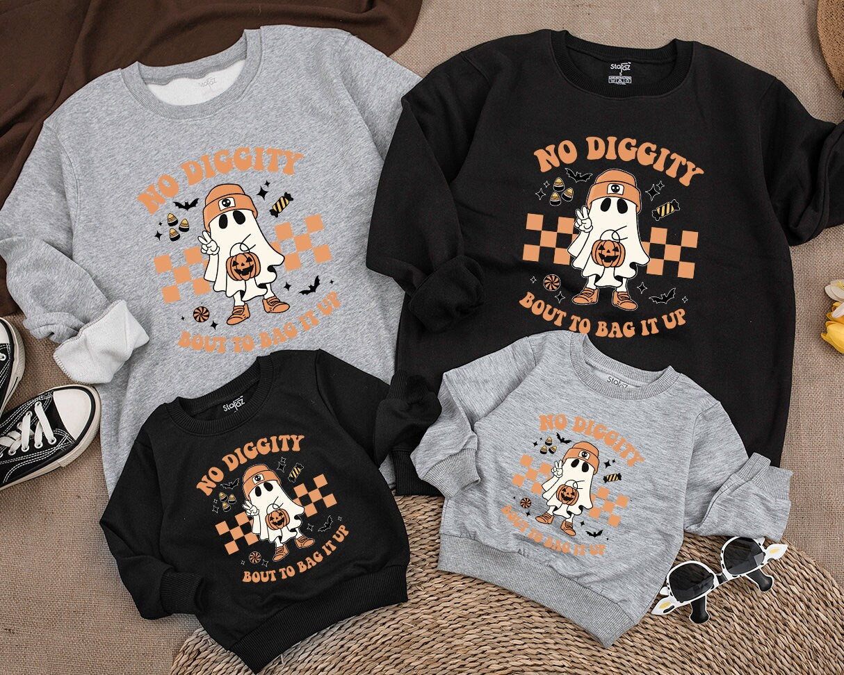 Retro Halloween Family Matching Sweatshirt Set - Twinning Fun
