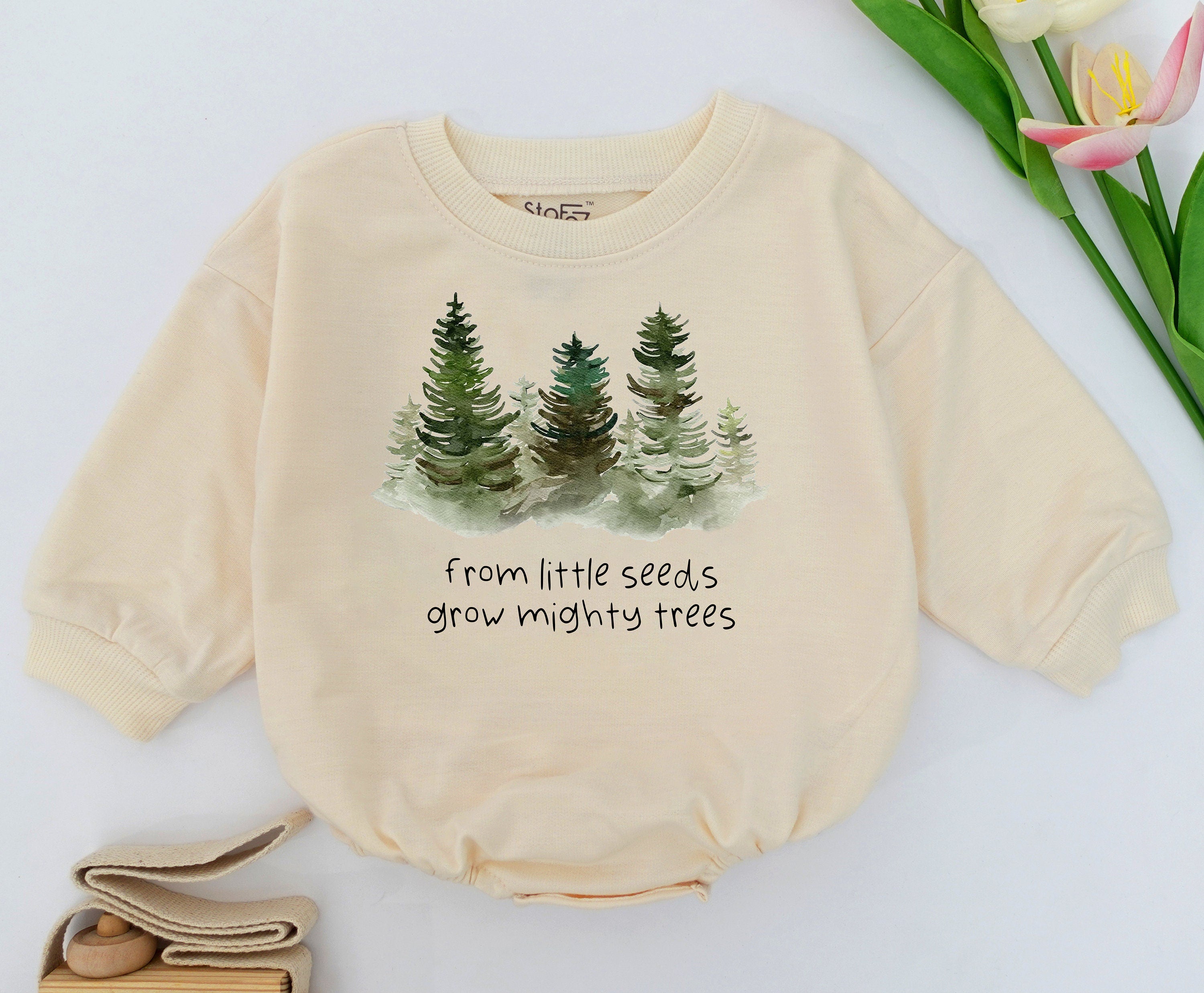 Custom Nature Romper with Name - Personalized Baby Gift