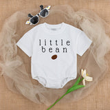 Little Bean Baby Romper Coffee Design Neutral Minimalist Outfit Cozy Cotton Infant Clothes Gender Neutral Playful Graphic