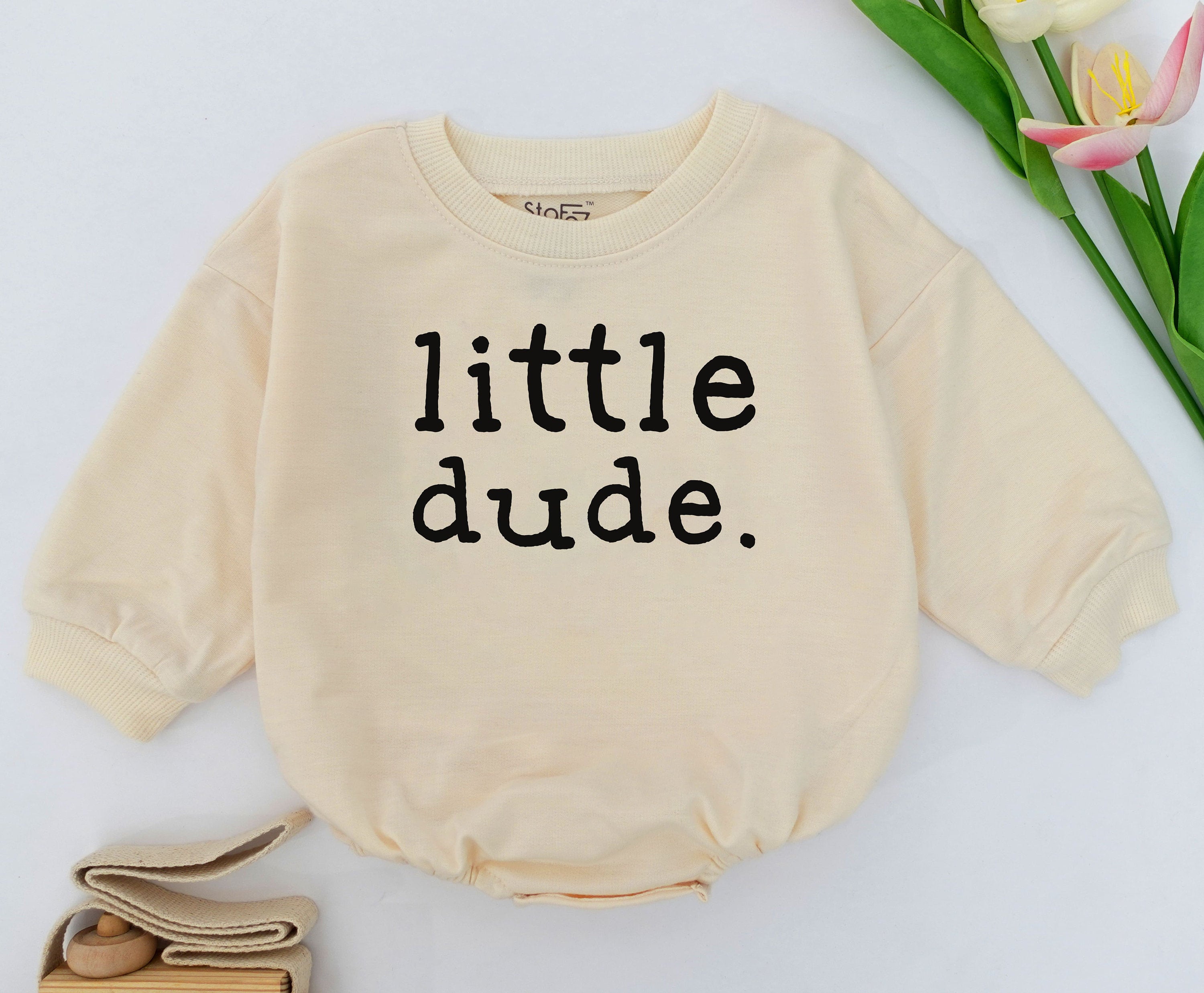 Little Dude Baby Romper for Boys, Cute Newborn Gift