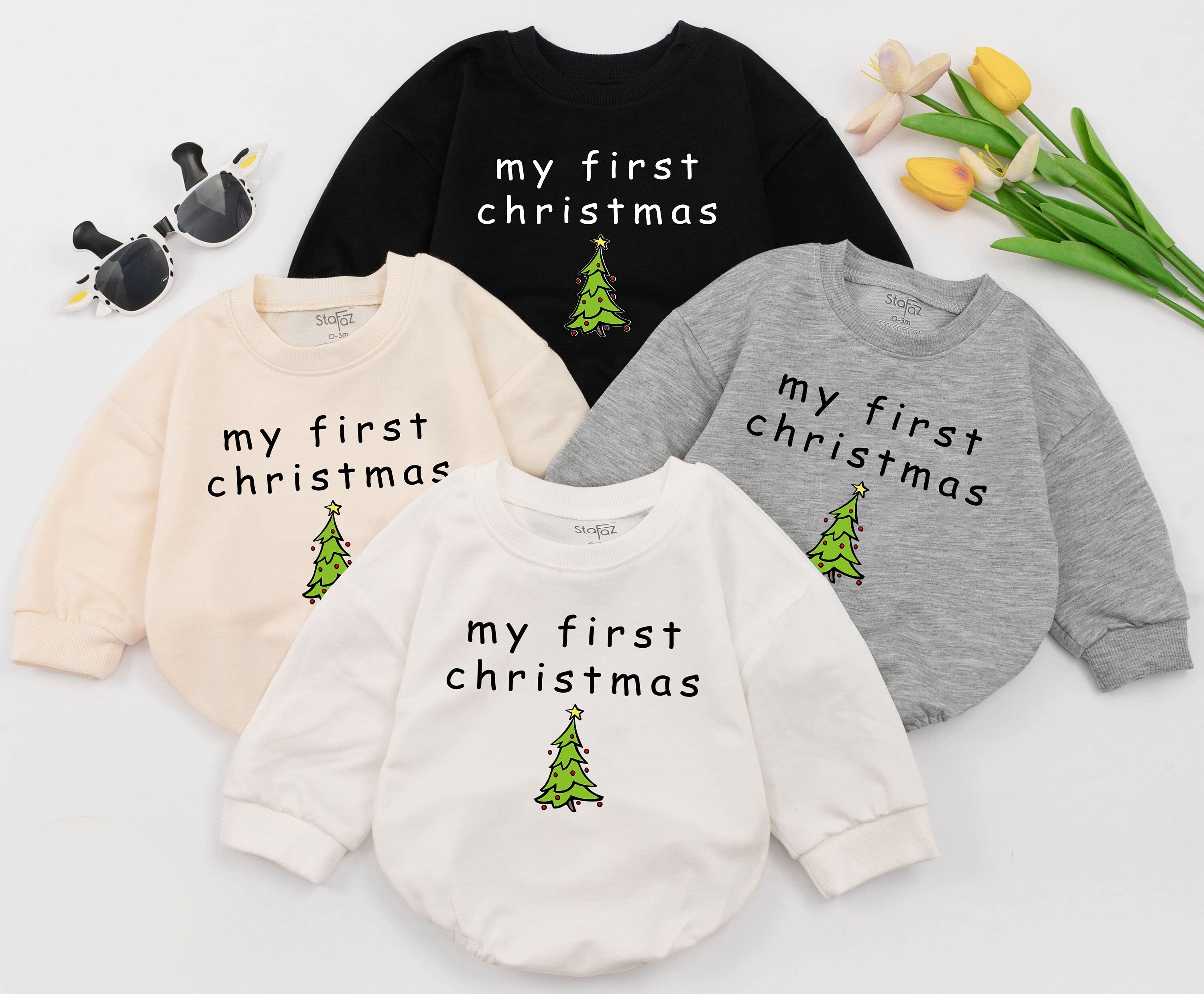 Baby's First Christmas Romper - Cozy Winter Bodysuit for Boys & Girls
