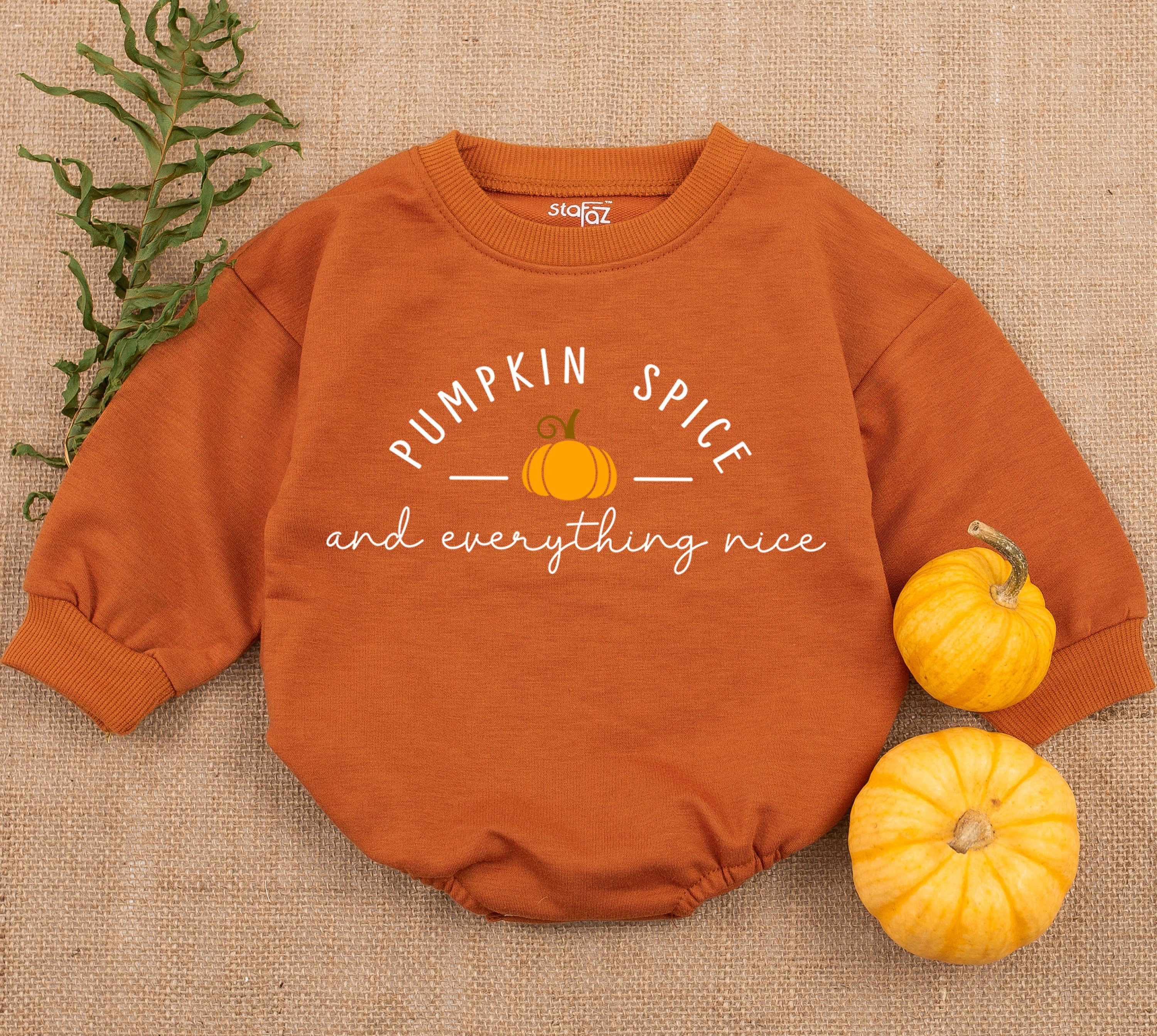 Thanksgiving Baby Girl Retro Romper with Pumpkin Spice Design Cozy Soft Outfit Warm Cotton Sweatsuit Holiday Clothes Autumn Theme
