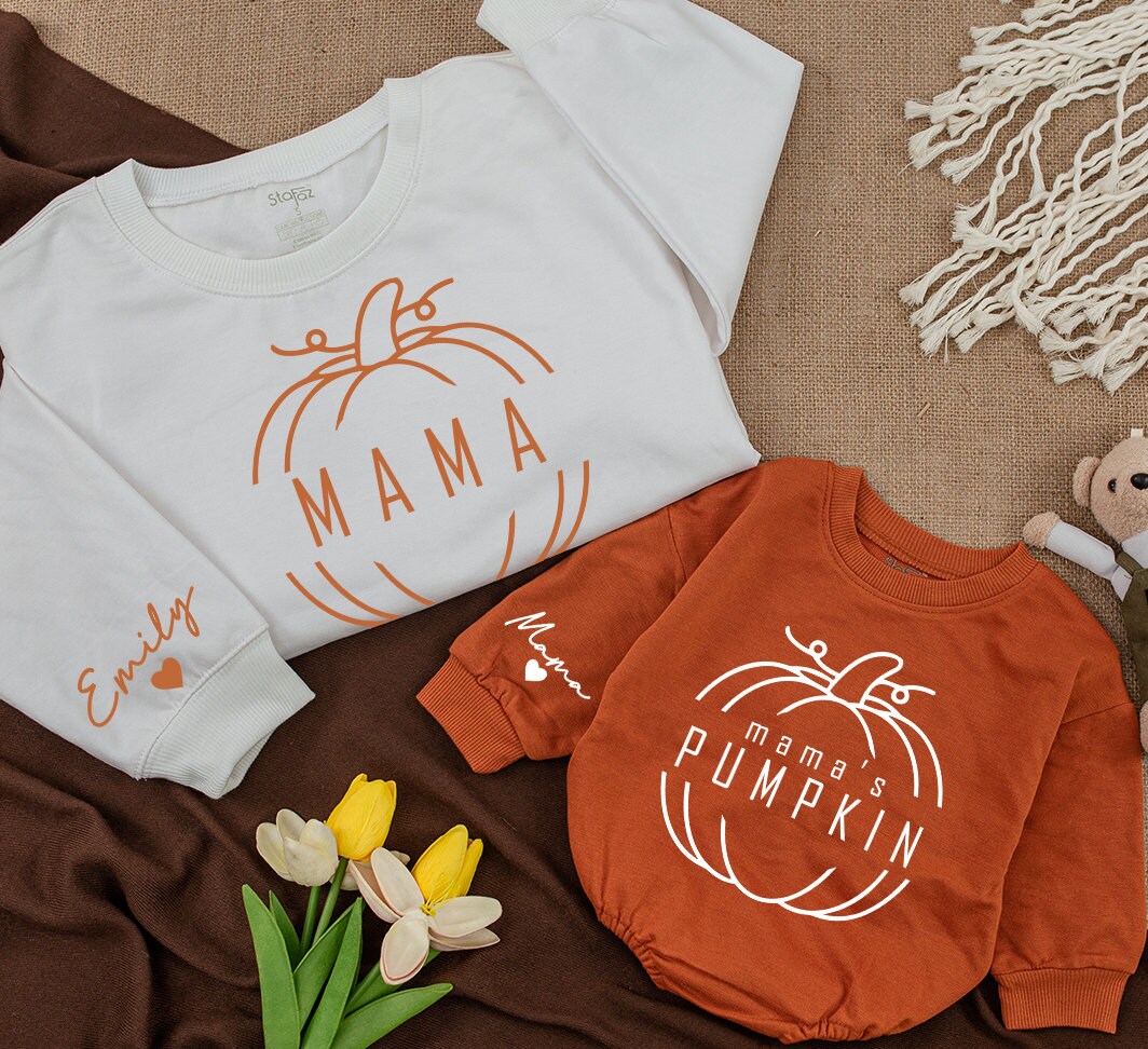 Custom Family Matching Pumpkin Outfits with Name