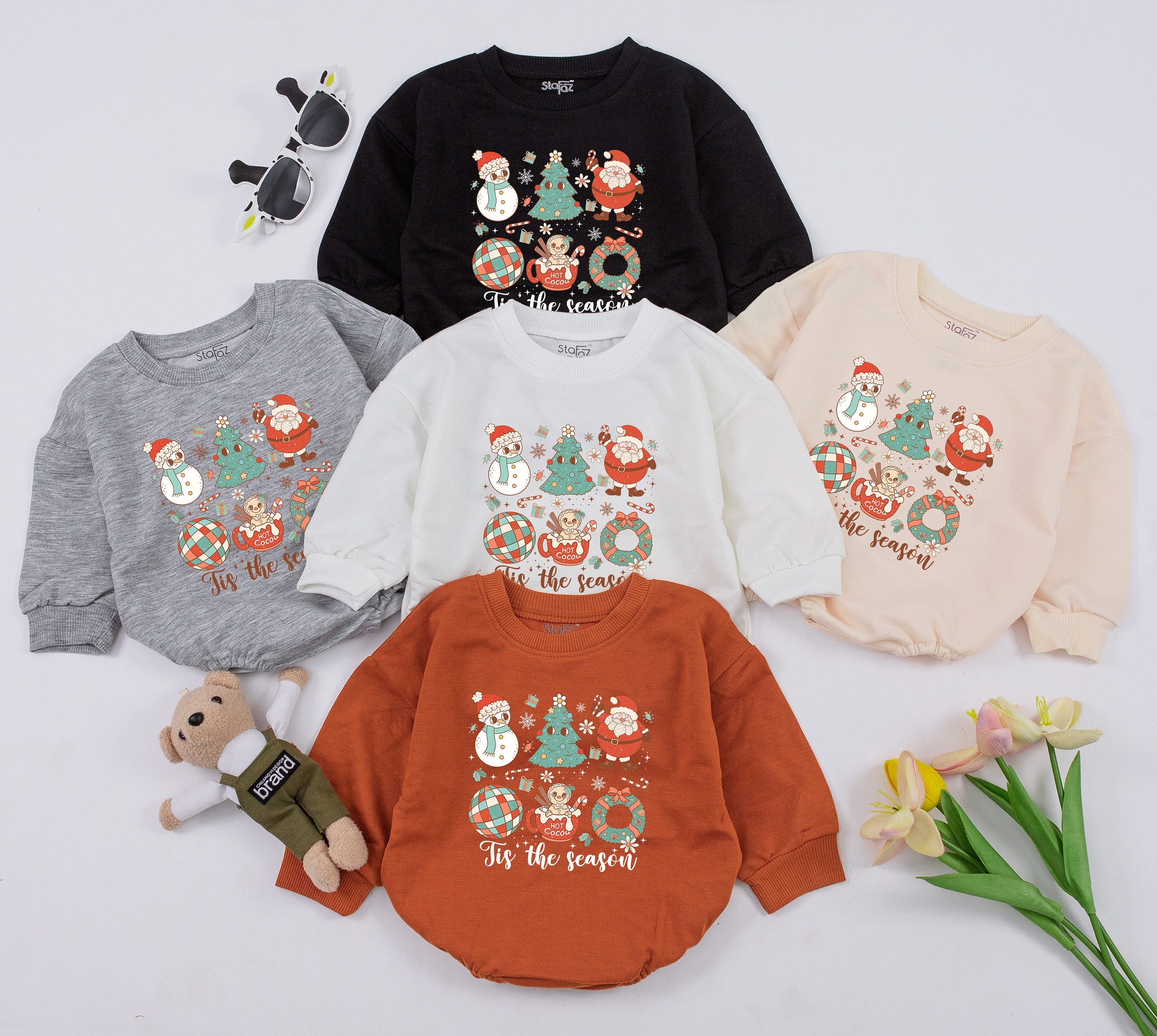 Festive Christmas Baby Romper Santa Snowman Holiday Outfit For 1st Xmas Tis The Season Newborn Holiday Cotton Gift Boy Girl