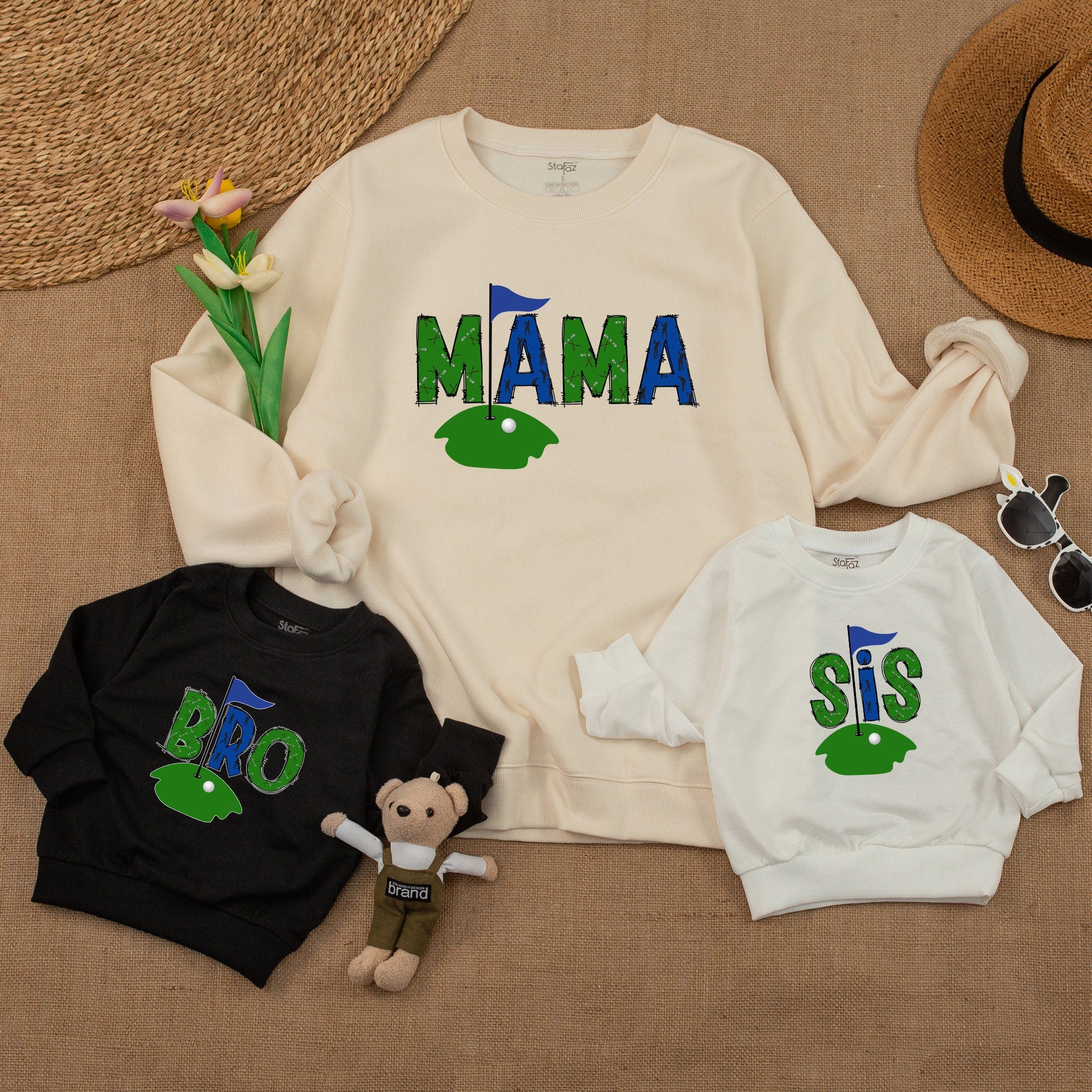 Custom Family Matching Golf Birthday Sweatshirt with Name