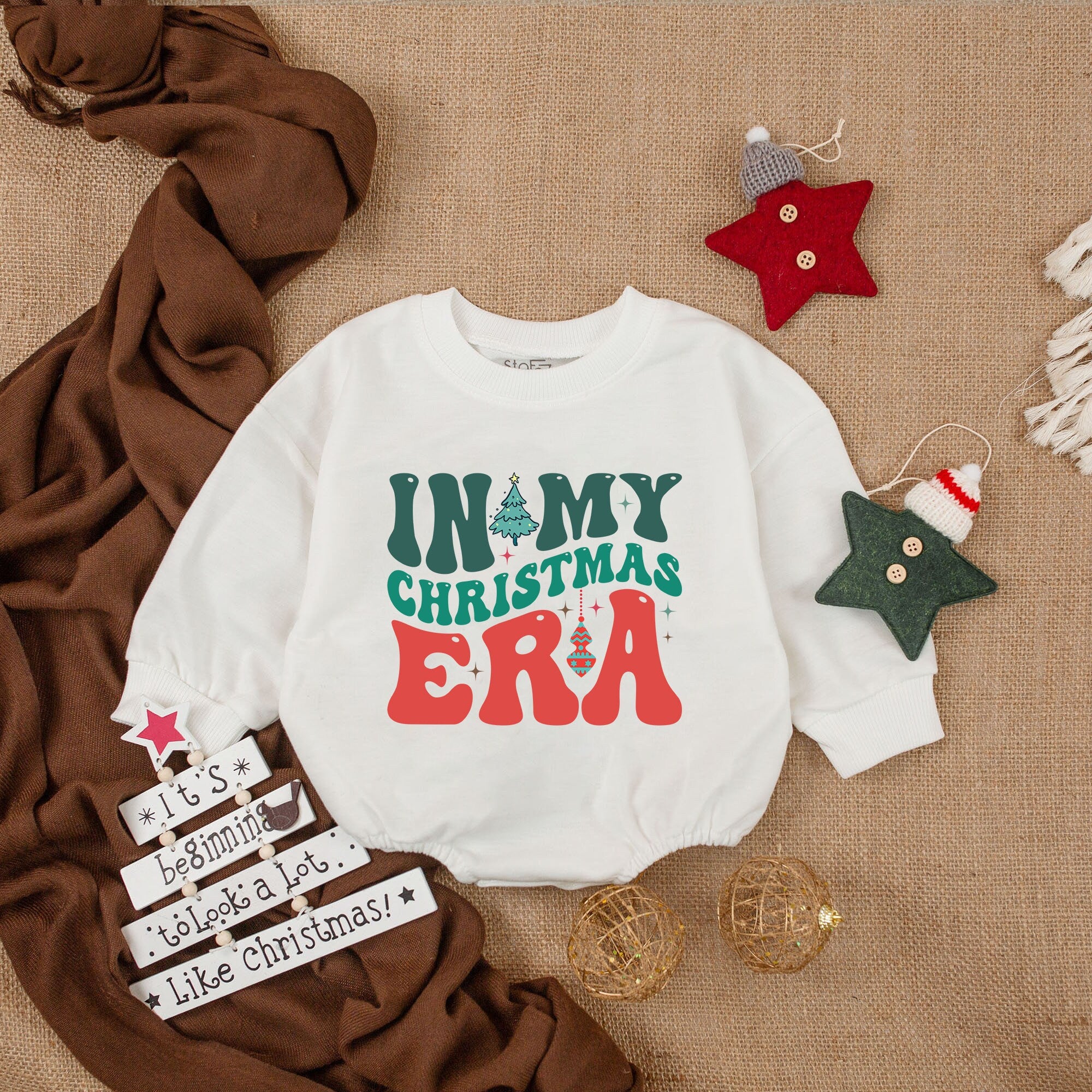 In My Christmas Era Baby Romper Festive Holiday Announcement Outfit Cozy Cotton Newborn Girl Coming Home Clothing Gift
