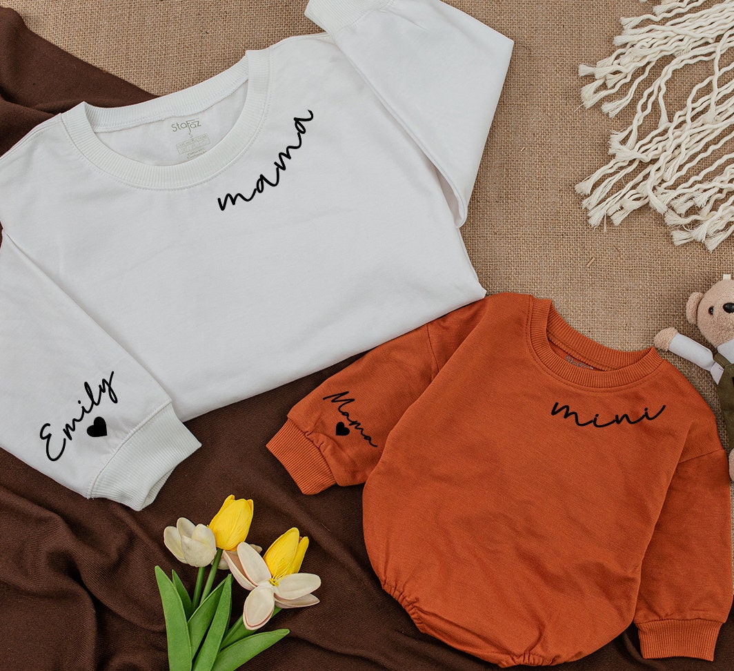 Personalized Mama & Mini Sweatshirts with Name Detail