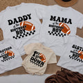 Custom Football Birthday Romper for Baby, 1st Year Down Outfit with Checkered Motif, Soft Cotton, Perfect for Milestone Photos & Parties