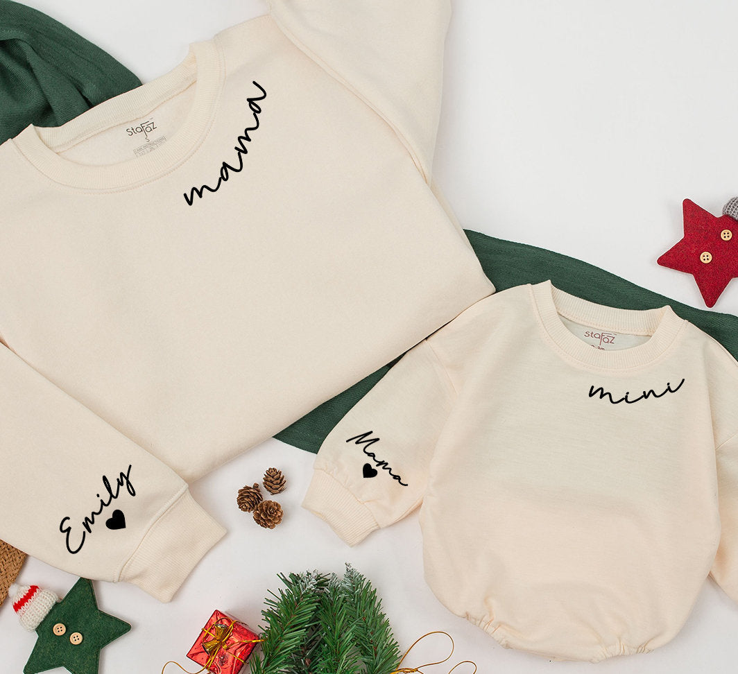 Personalized Mama & Mini Sweatshirts with Name Detail