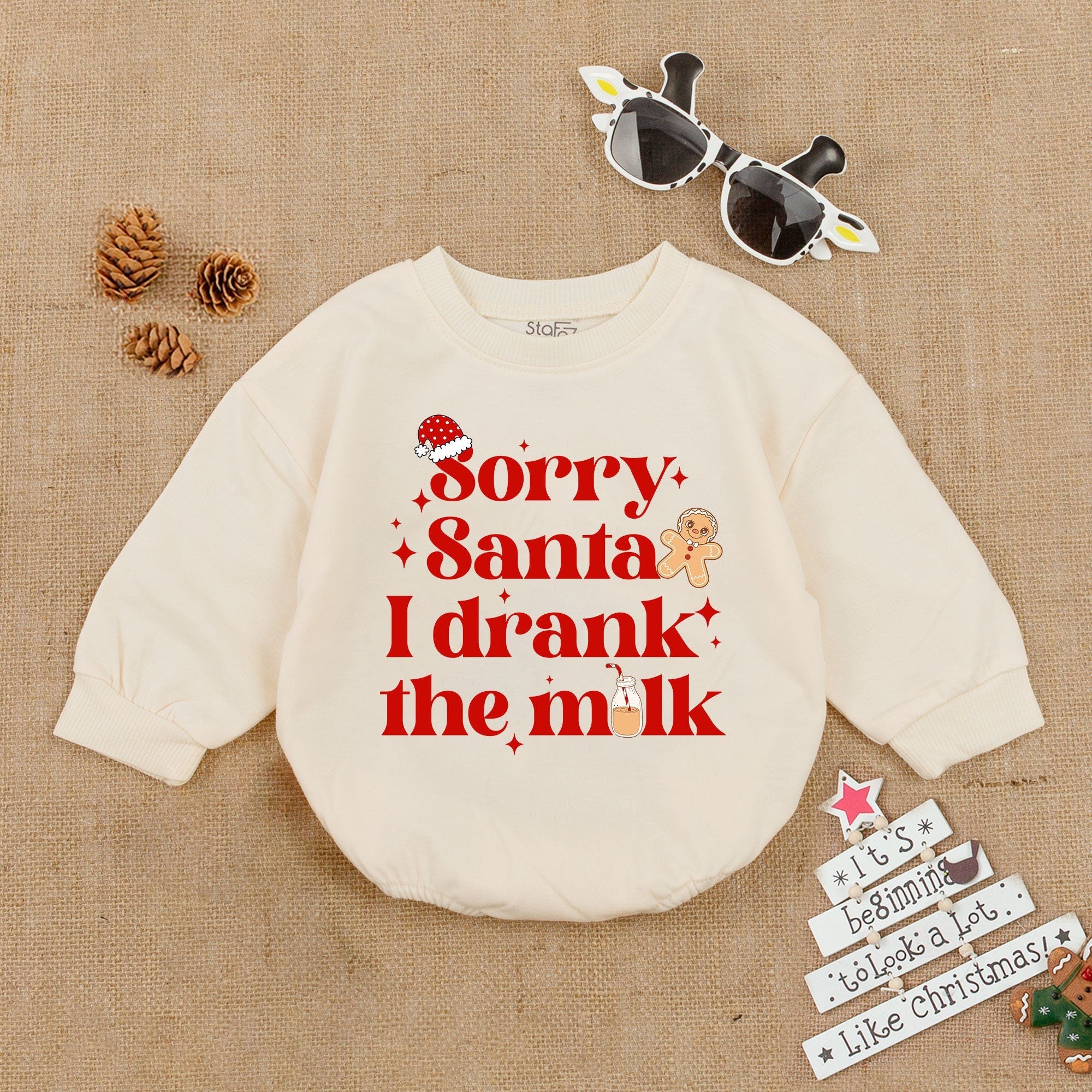 Sorry Santa Milk Baby Romper - Cozy Christmas Bodysuit