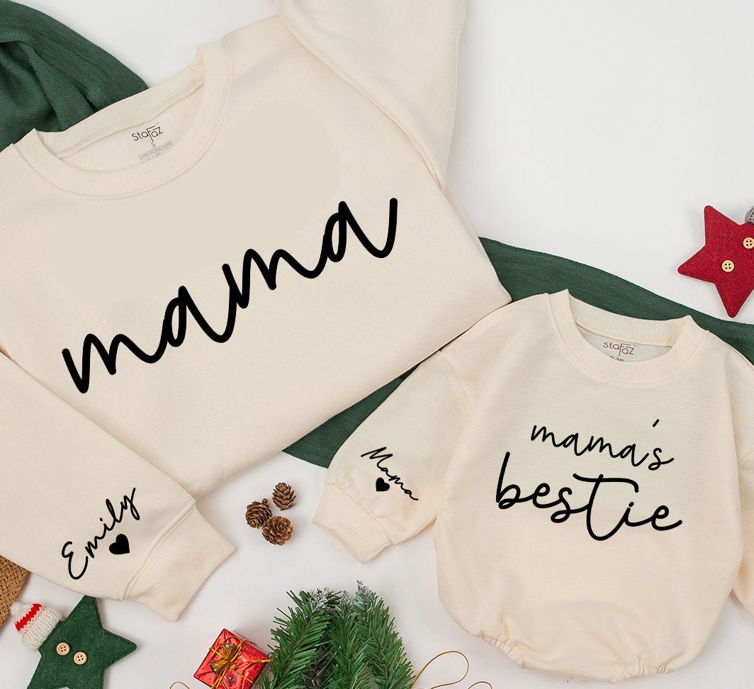 Custom Family Matching Sweatshirts with Name - Mommy & Me