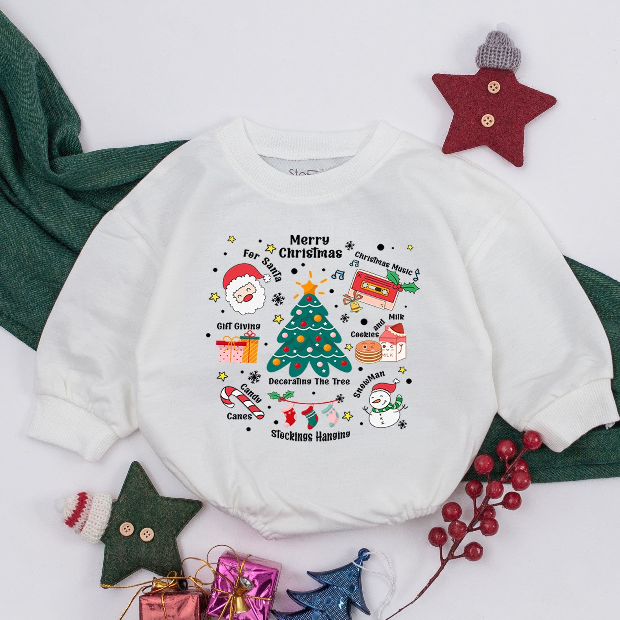 Festive Merry Christmas Romper Baby Outfit Vibrant Holiday Tree Santa Snowman Soft Cotton Infant Clothes Gift Idea