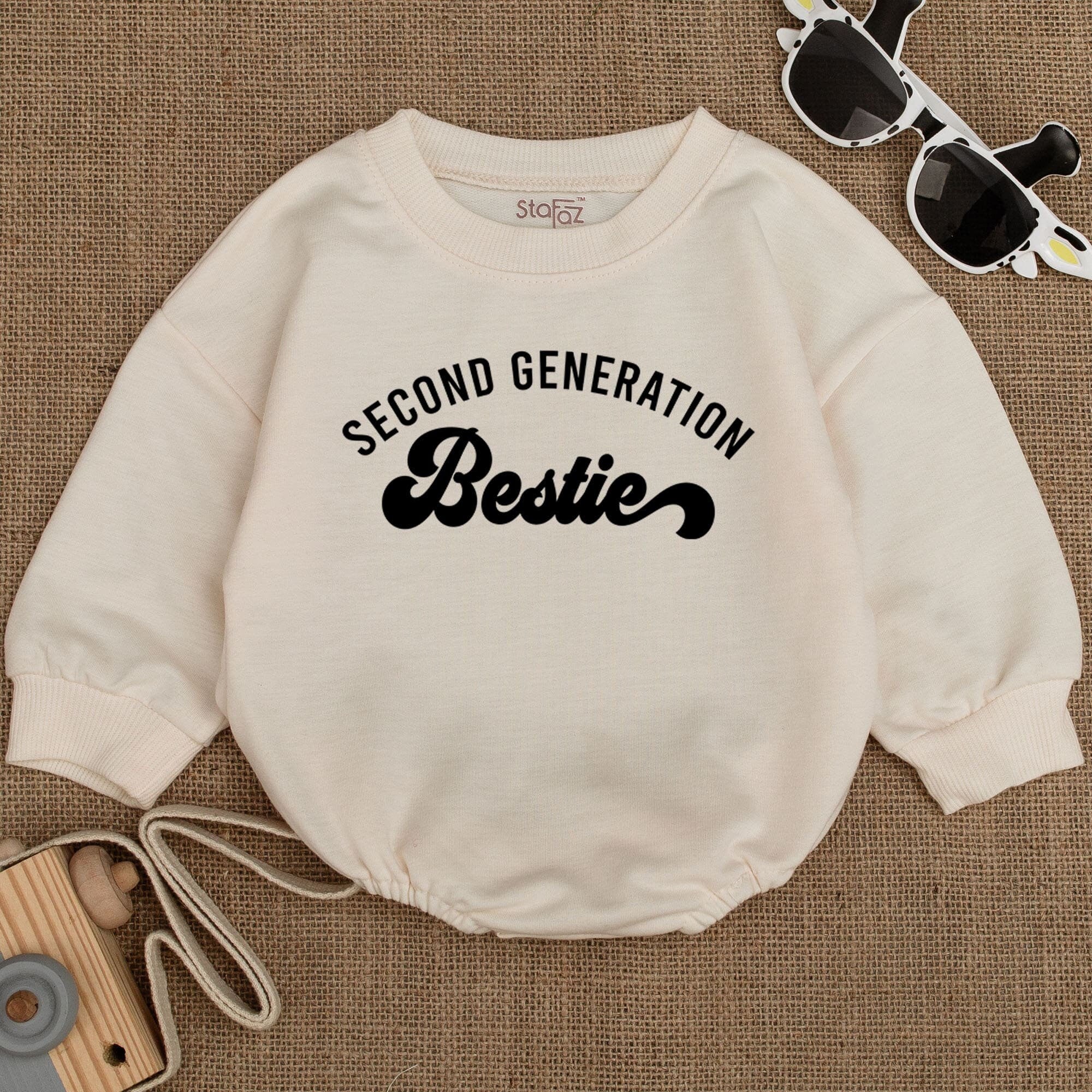 Second Generation Bestie Baby Romper Soft Cotton Outfit Infant Gift for Birthday or Baby Shower Matching Best Friends Design