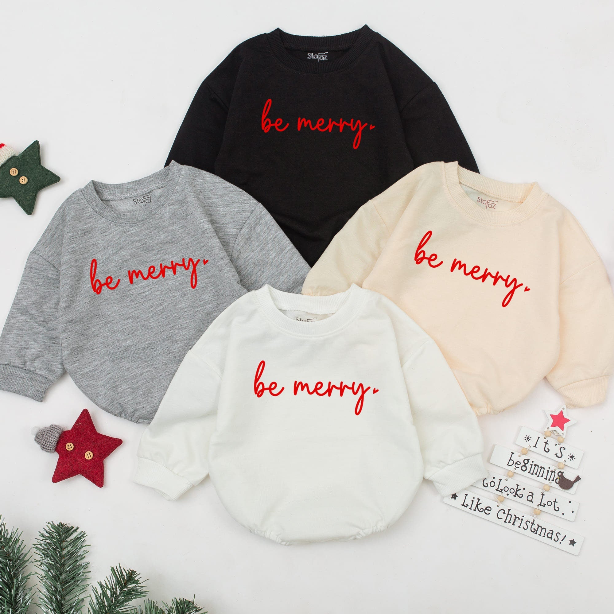 Be Merry Baby Romper Holiday Outfit Vibrant Red Script Design Christmas Infant Gift Neutral Baby Clothes for Boys and Girls Joyful Suit